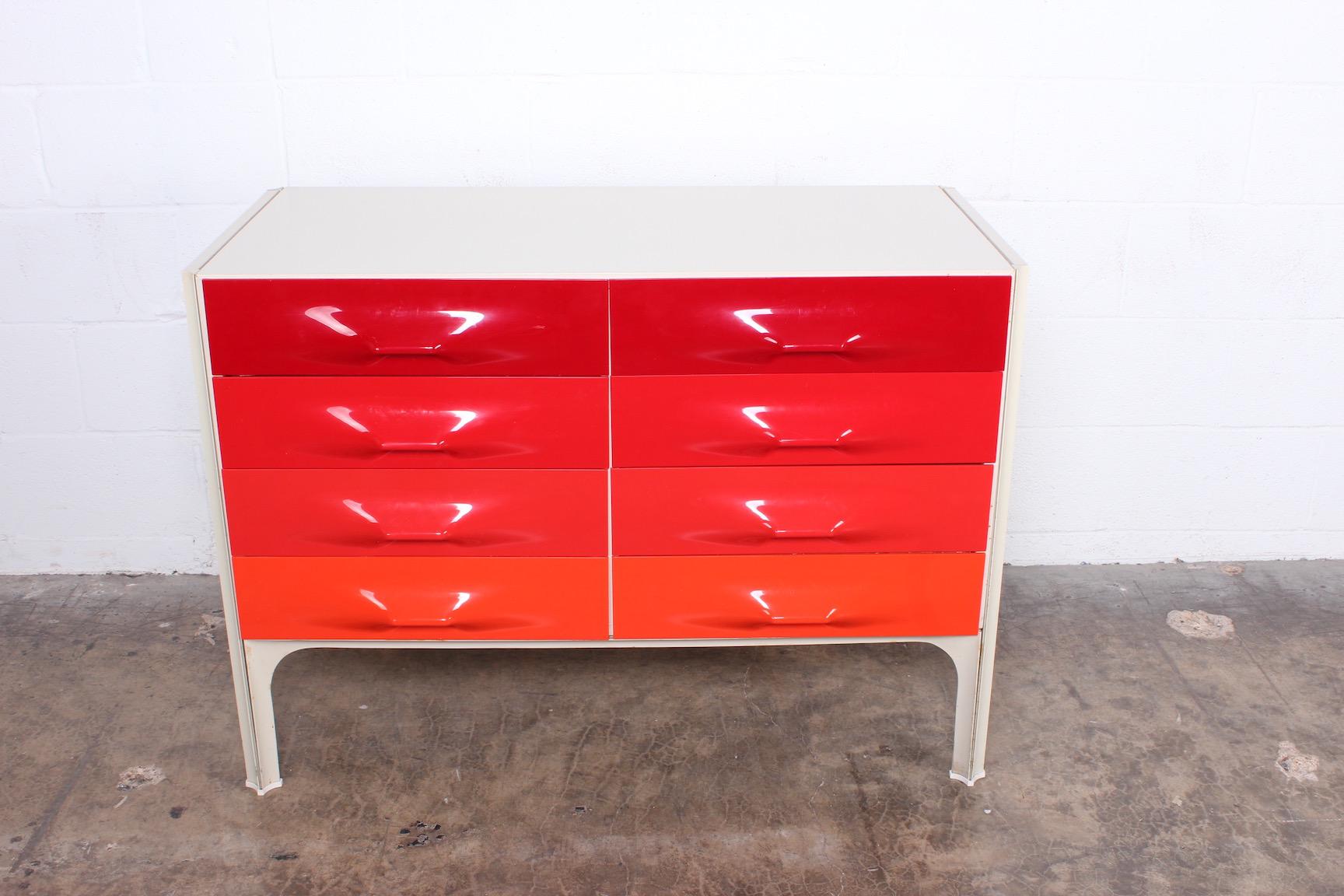 A DF2000 dresser or chest of drawers by Raymond Loewy.