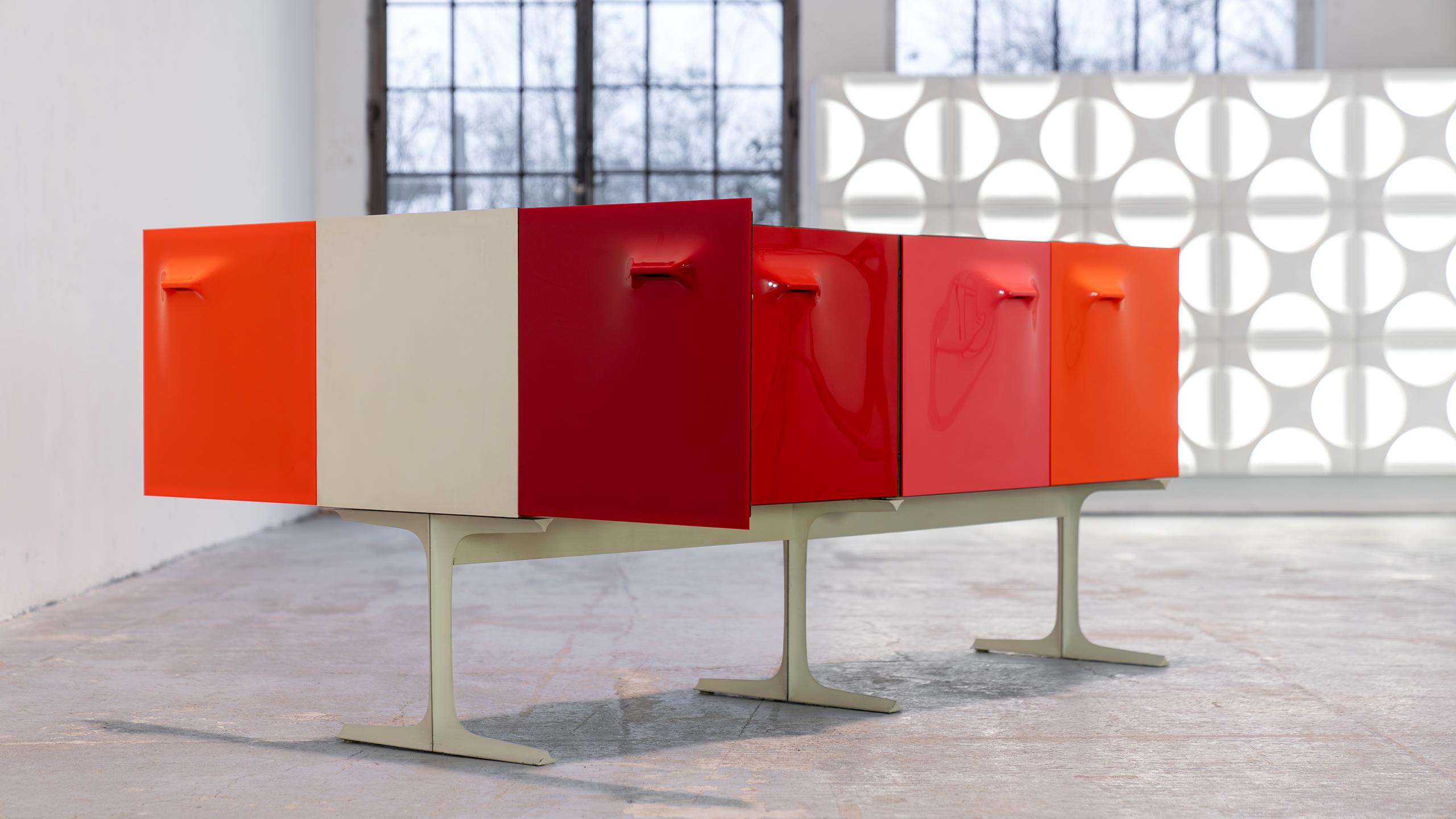 Raymond Loewy doppelseitiges Sideboard DF 2000 Doubinsky Frères 1965 Frankreich A Space im Angebot 10
