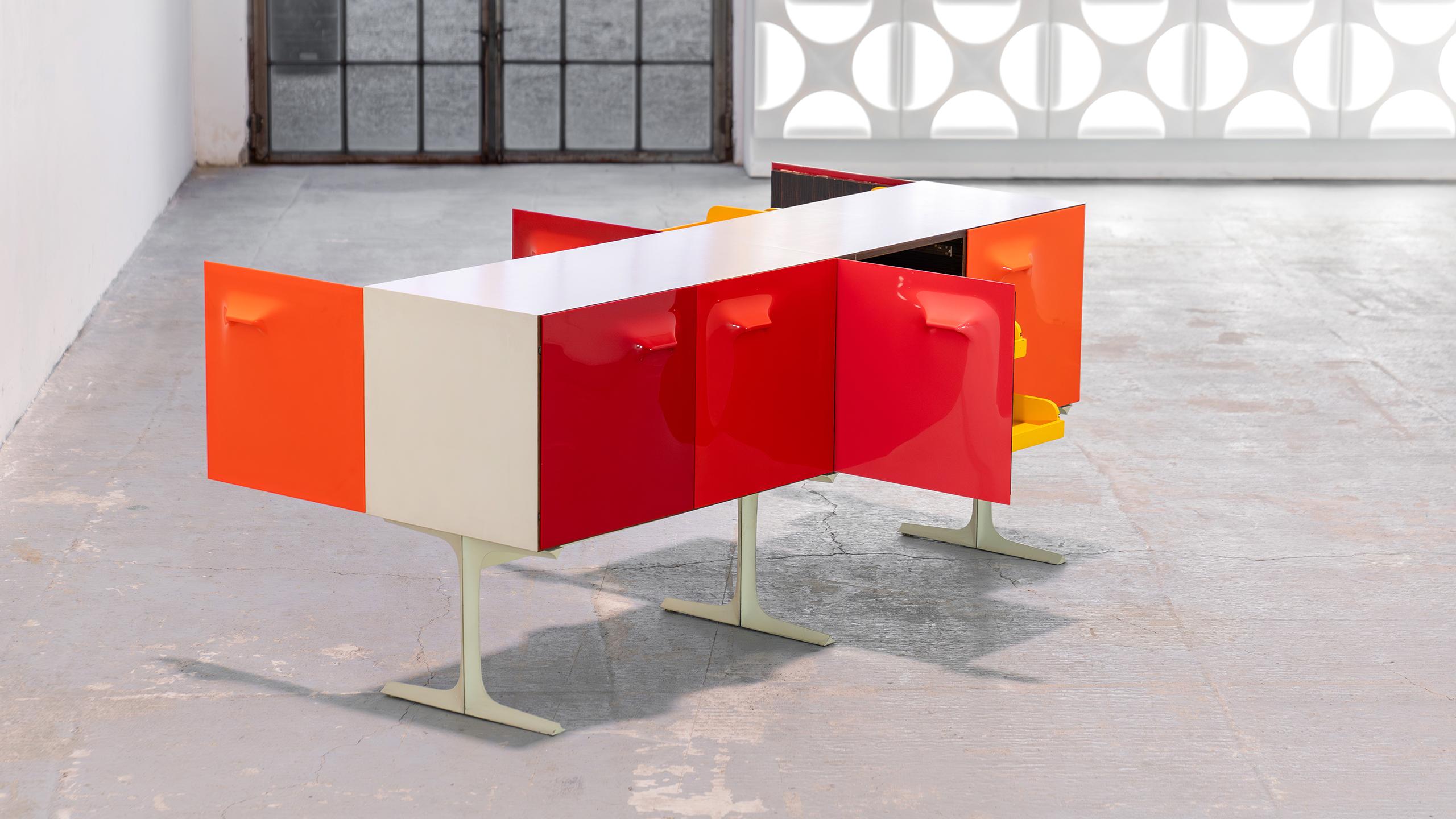 Raymond Loewy doppelseitiges Sideboard DF 2000 Doubinsky Frères 1965 Frankreich A Space im Angebot 2