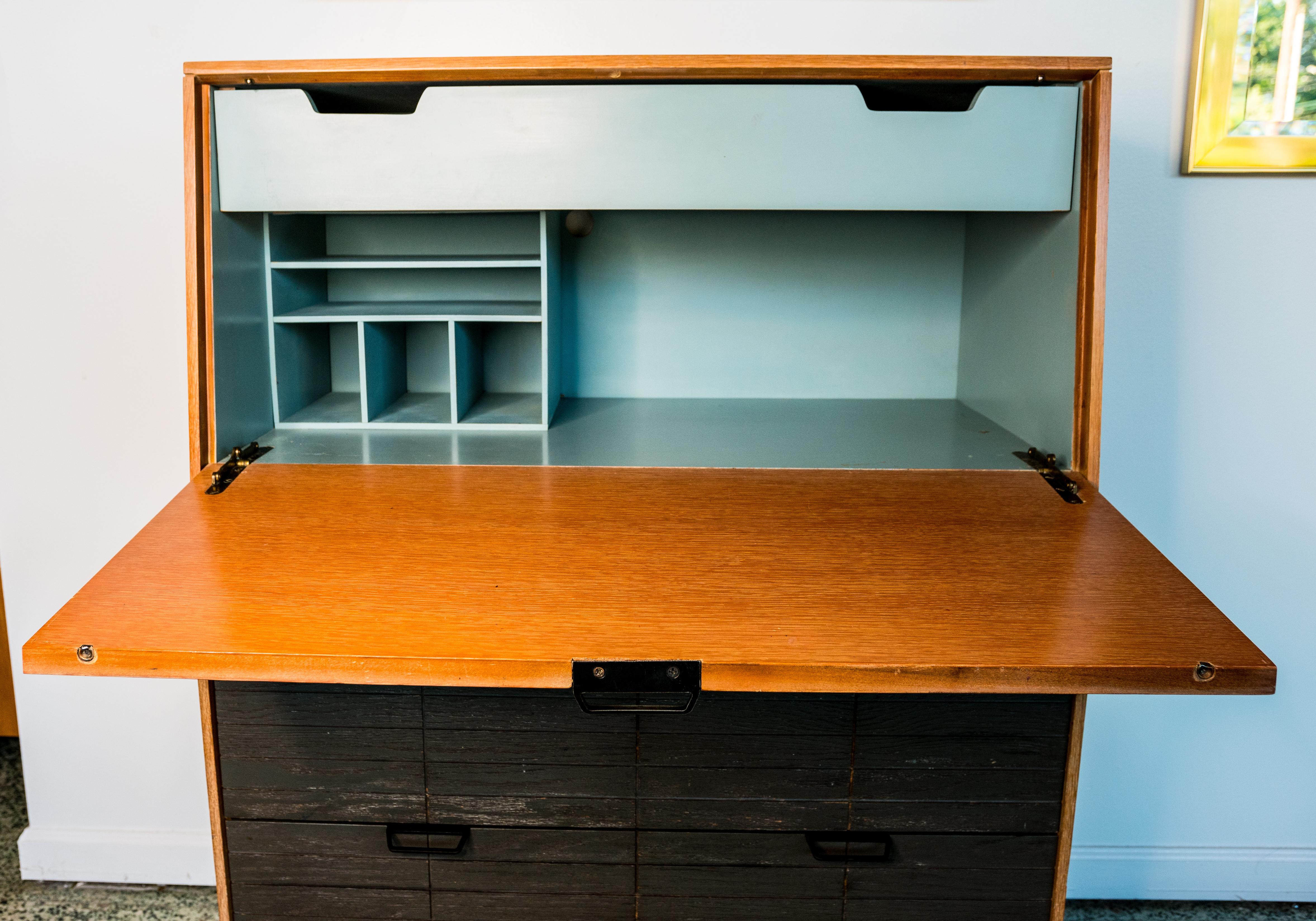 Mid-Century Modern Raymond Loewy Droptop Desk or Cabinet, 1950s