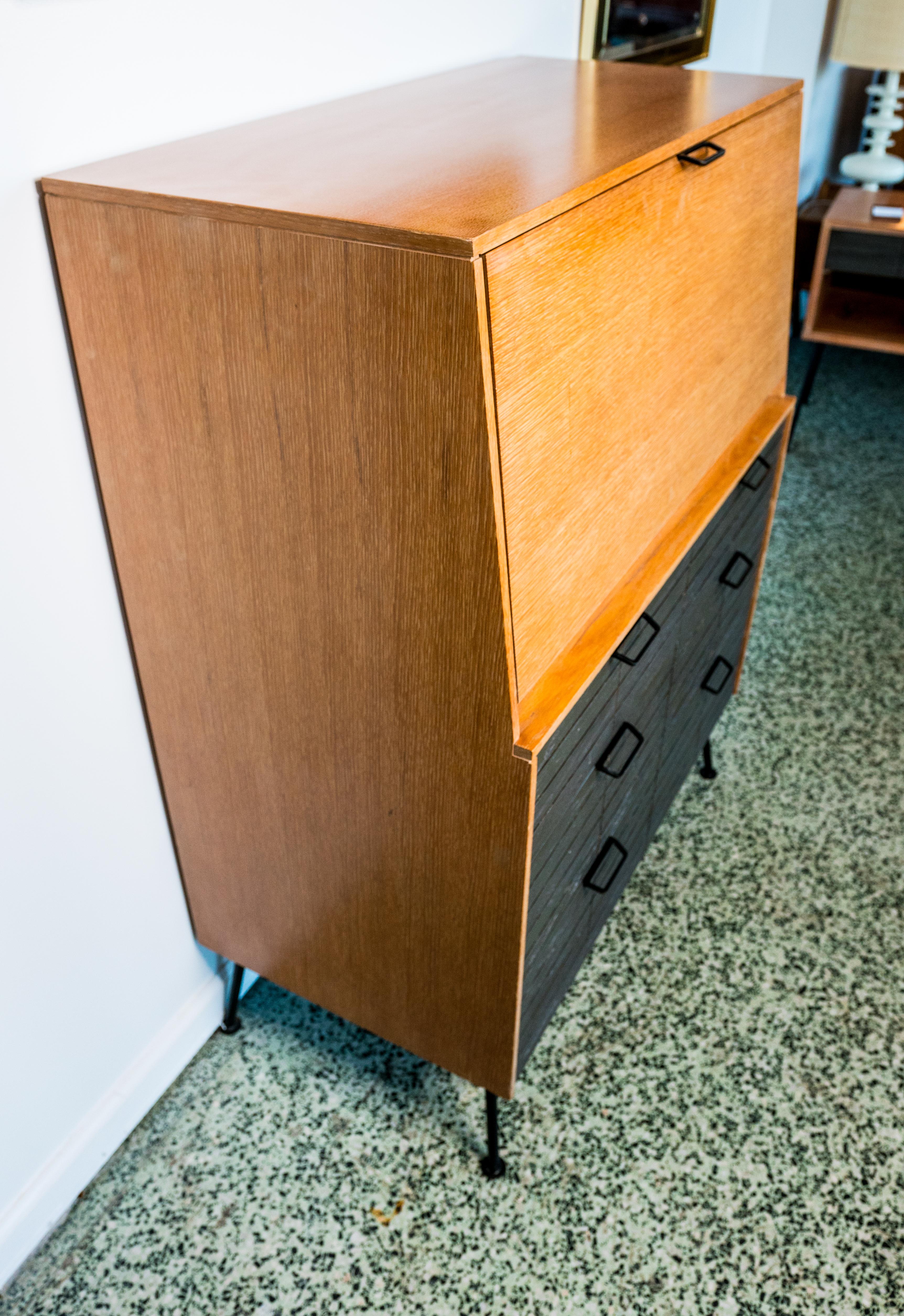 Birch Raymond Loewy Droptop Desk or Cabinet, 1950s
