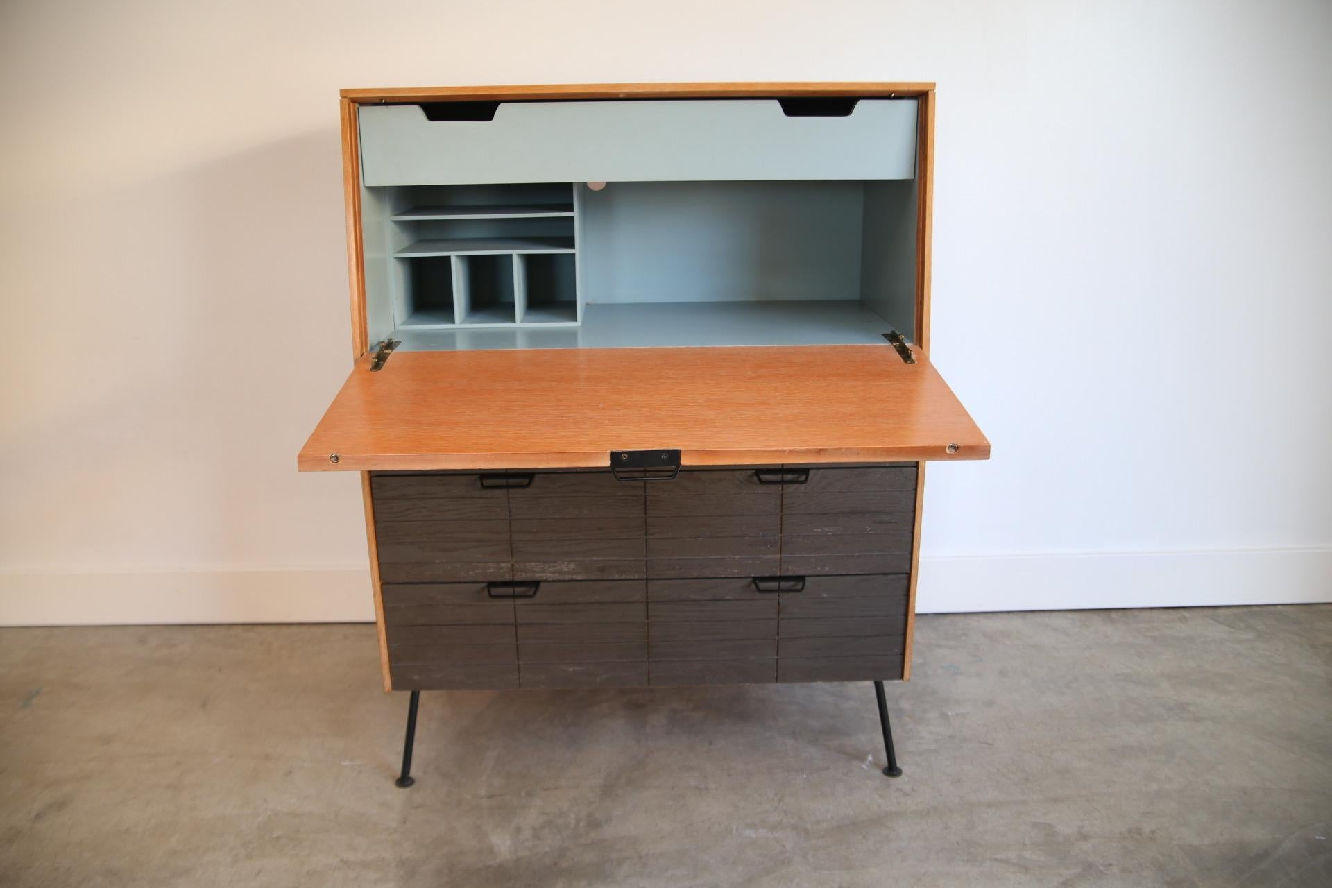 Oak Raymond Loewy for Mengal Drop Down Secretarys