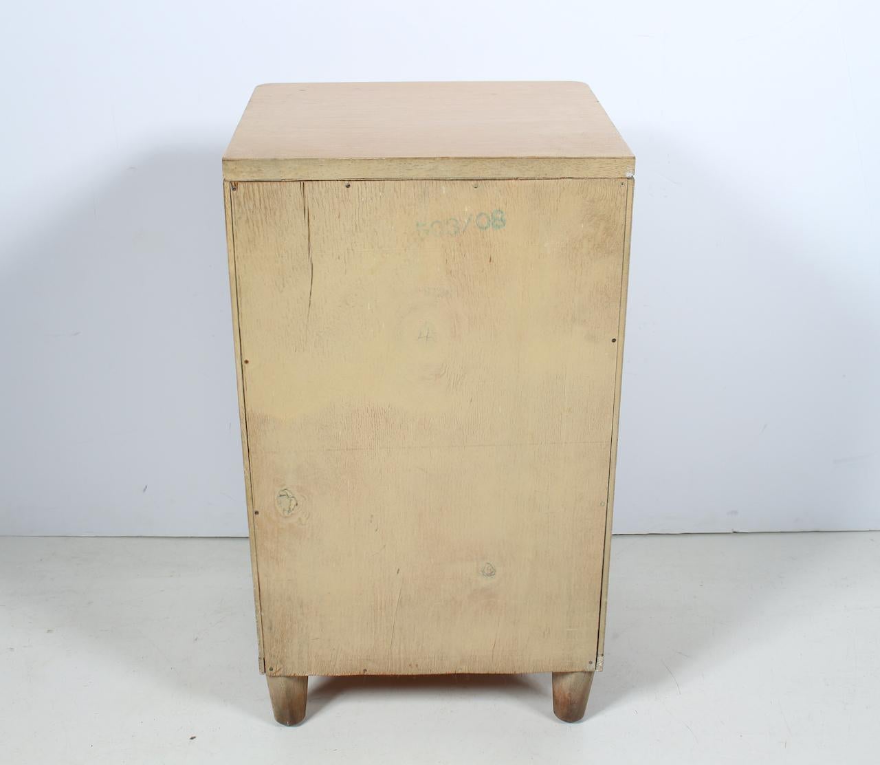 Raymond Loewy for Mengel Bleached Mahogany Nightstand with Drawer & Shelf For Sale 14
