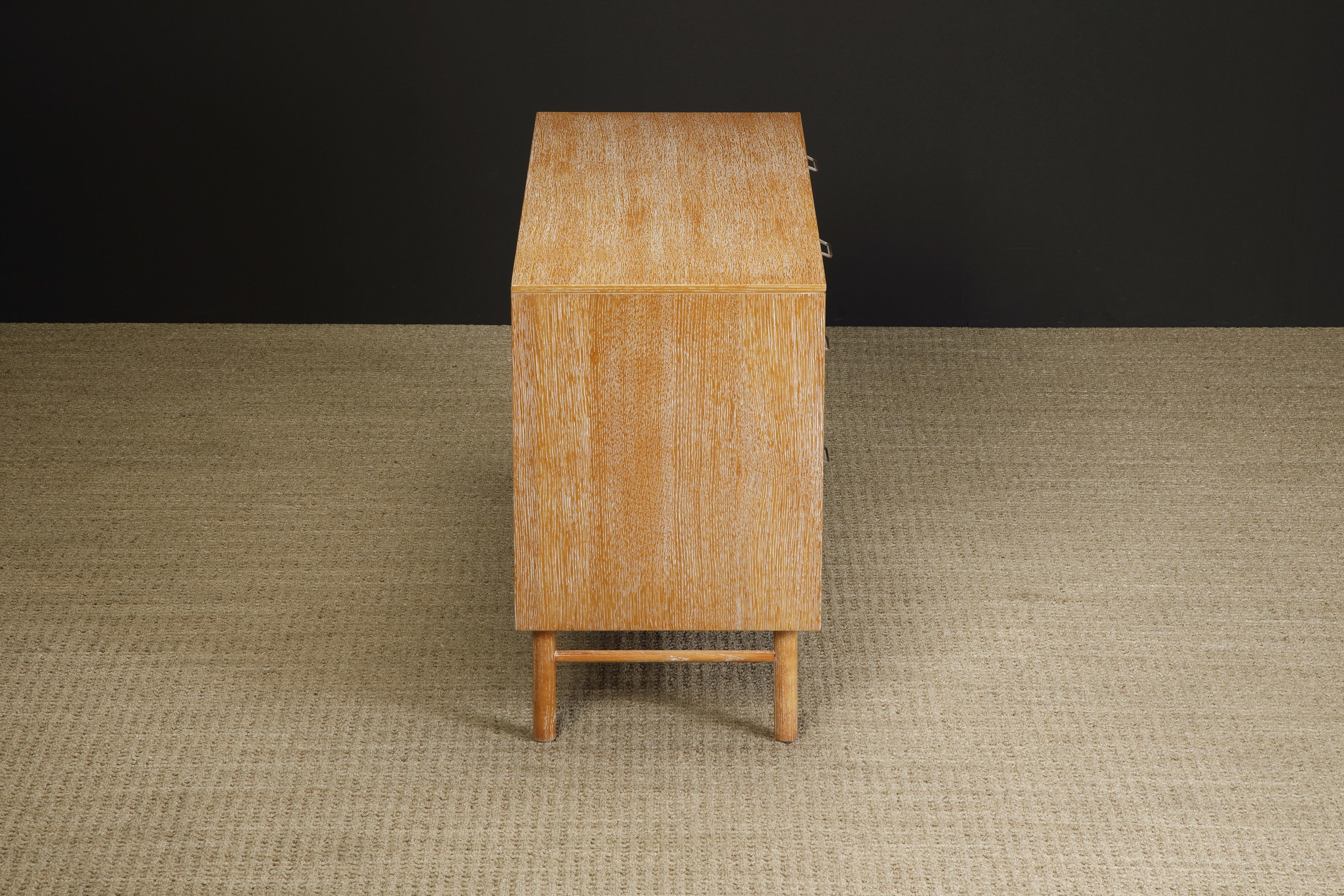 Raymond Loewy for Mengel Cerused Oak Dresser, circa 1955, Restored, Signed In Excellent Condition In Los Angeles, CA