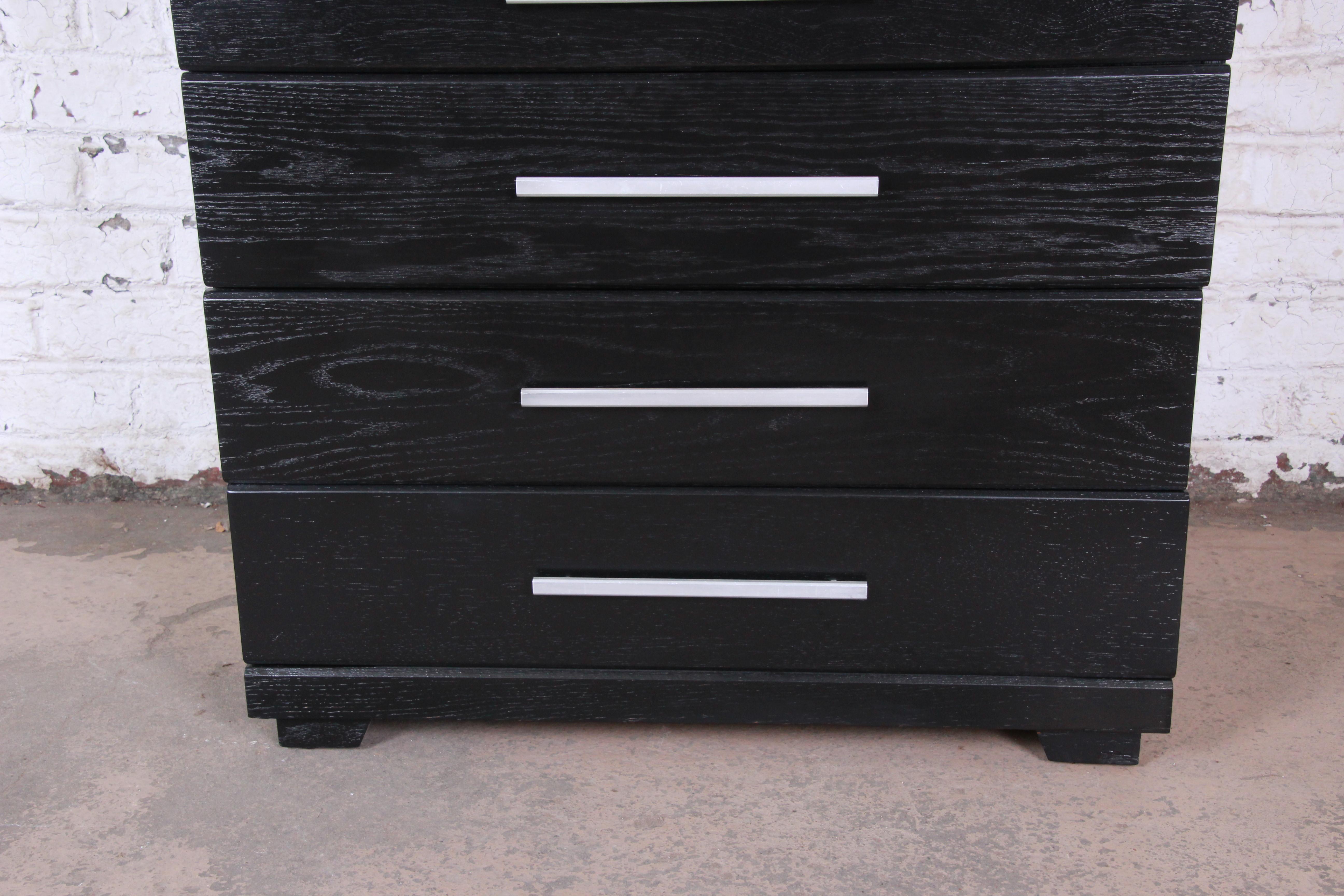 Raymond Loewy for Mengel Ebonized Mid-Century Modern Highboy Dresser, 1950s 3