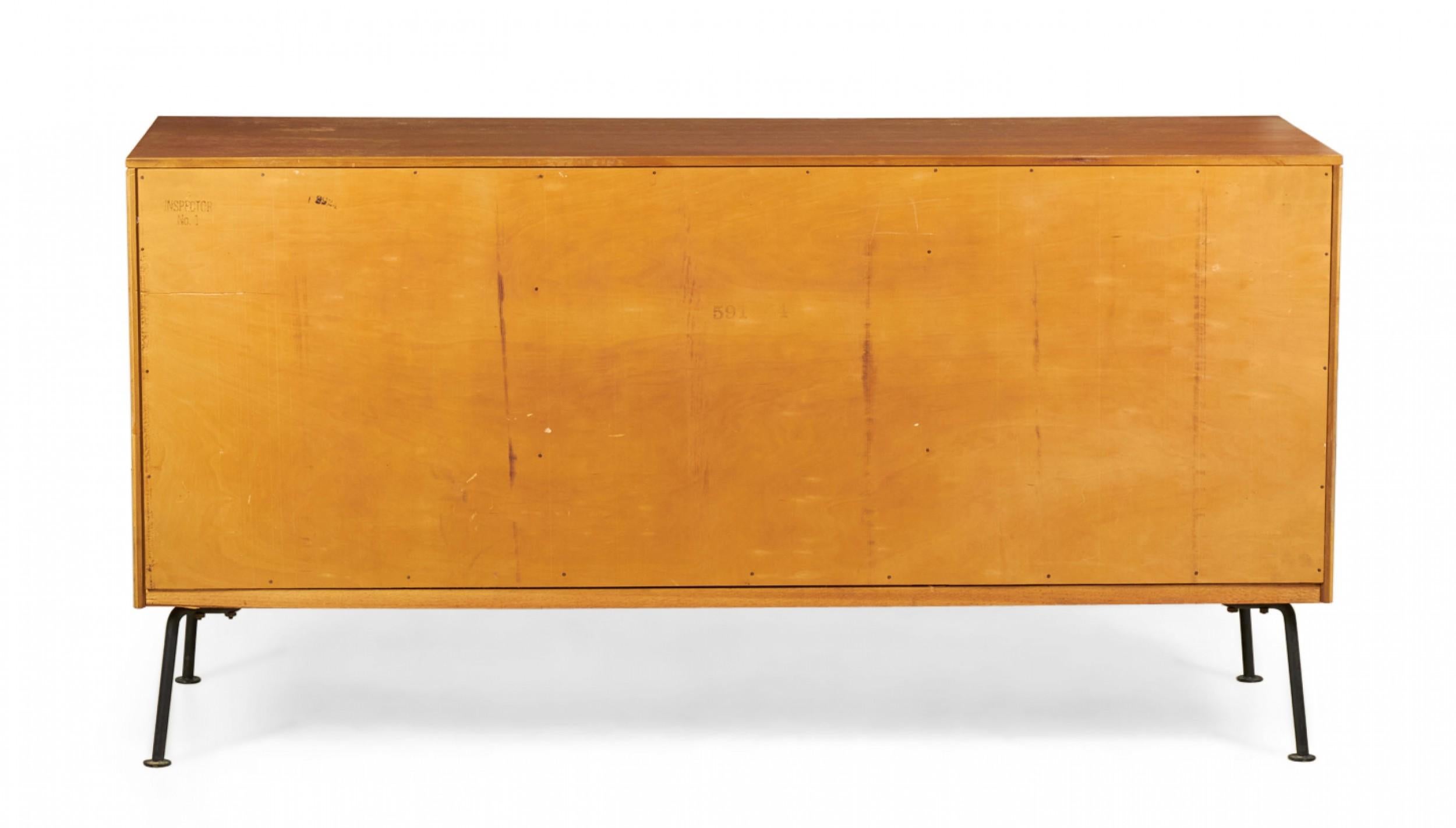 American Raymond Loewy for Mengel Furniture Walnut and Iron Nine Drawer Dressers For Sale