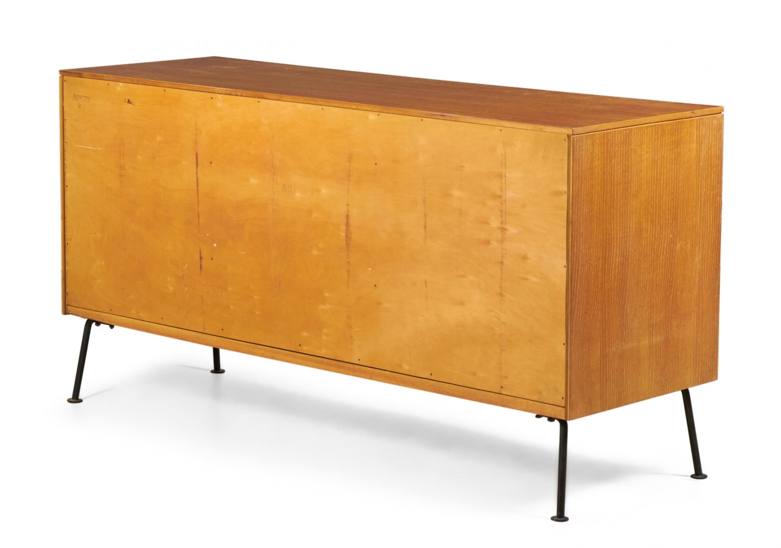 Raymond Loewy for Mengel Furniture Walnut and Iron Nine Drawer Dressers In Good Condition For Sale In New York, NY