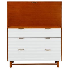Raymond Loewy für Mengel Highboy Sekretär Kommode, um 1955, restauriert, signiert