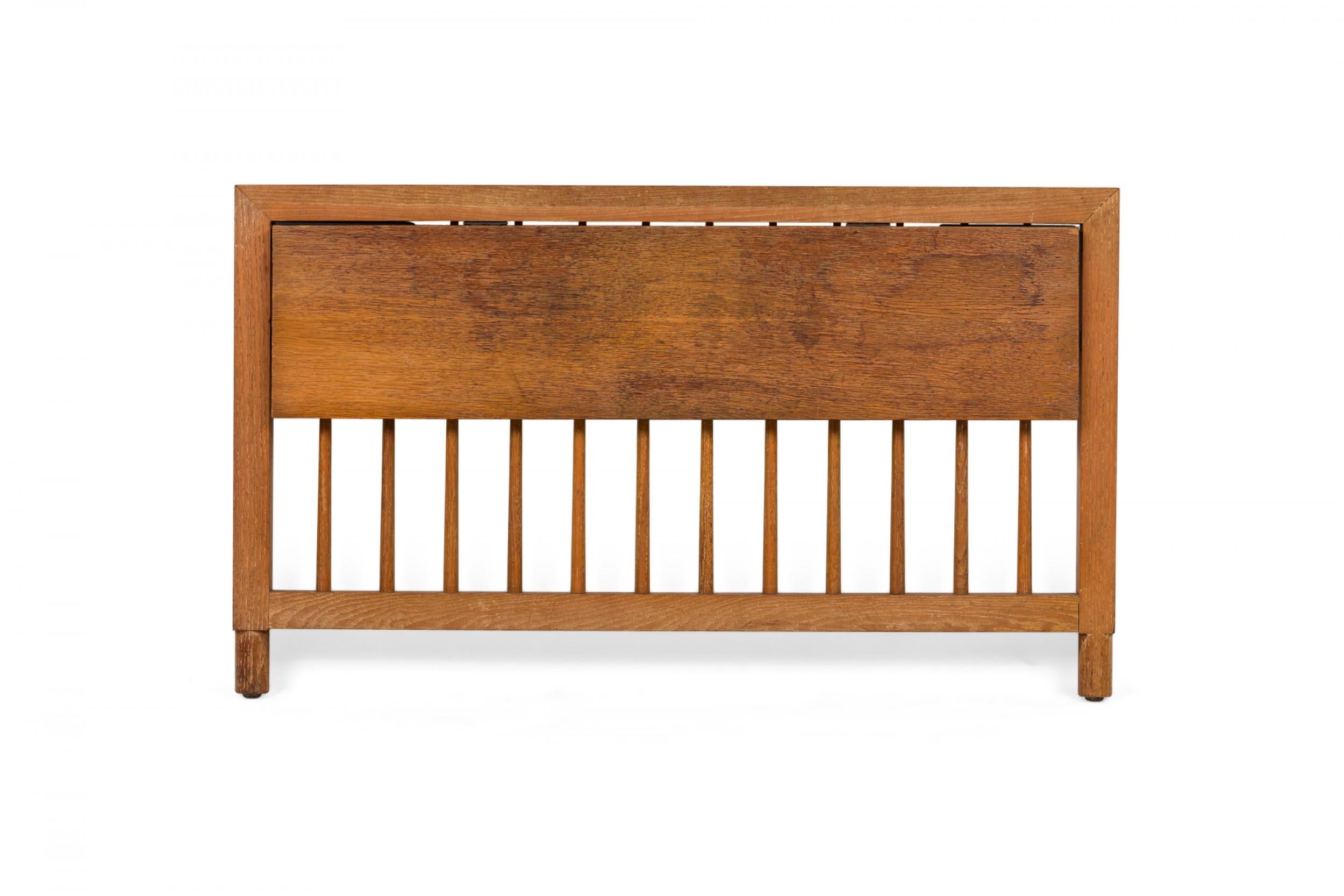 Hand-Crafted Raymond Loewy for Mengel Single-Size Spindle Style Wooden Head & Footboard For Sale