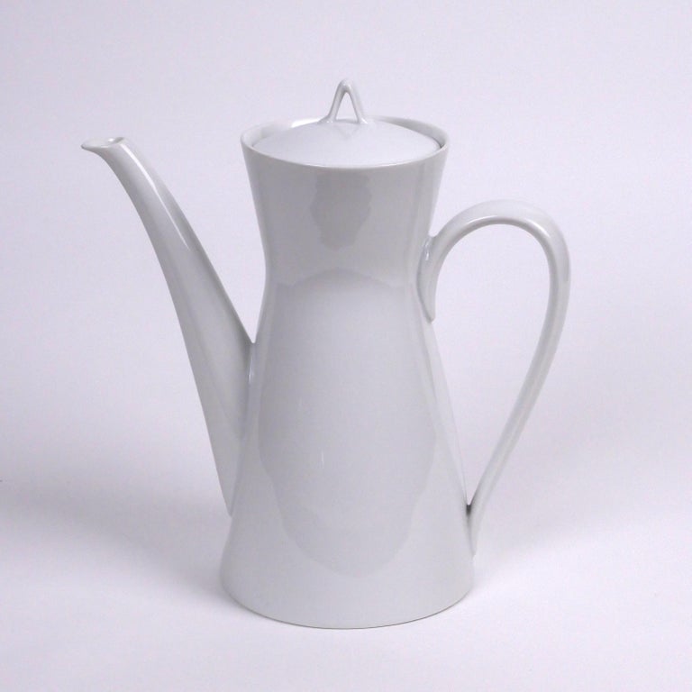 Mid-Century Modern Raymond Loewy for Rosenthal ‘Form 2000' Coffee Pot, Designed 1954, White Ceramic
