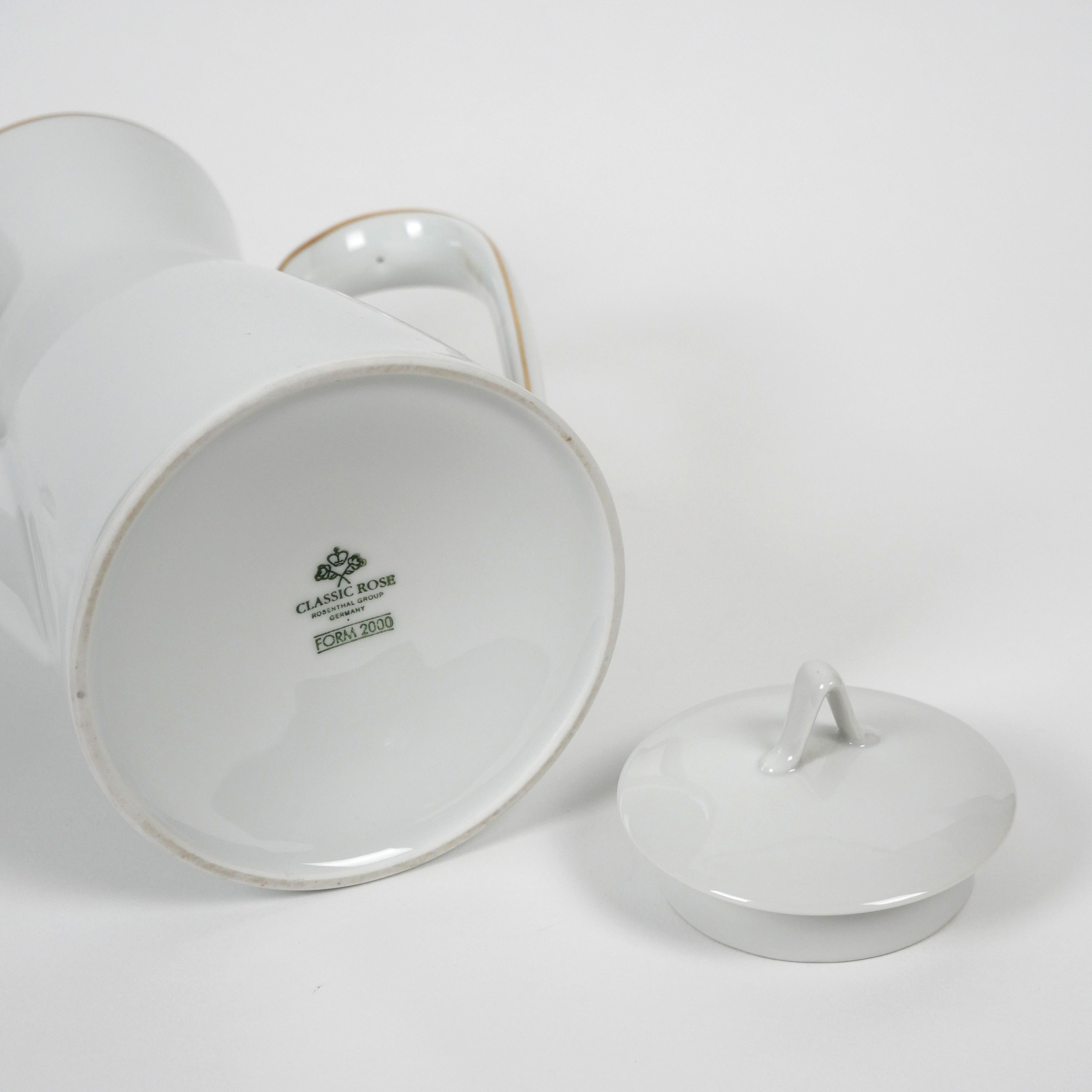 Milieu du XXe siècle Cafetière Raymond Loewy pour Rosenthal Form 2000', conçue en 1954, céramique blanche en vente