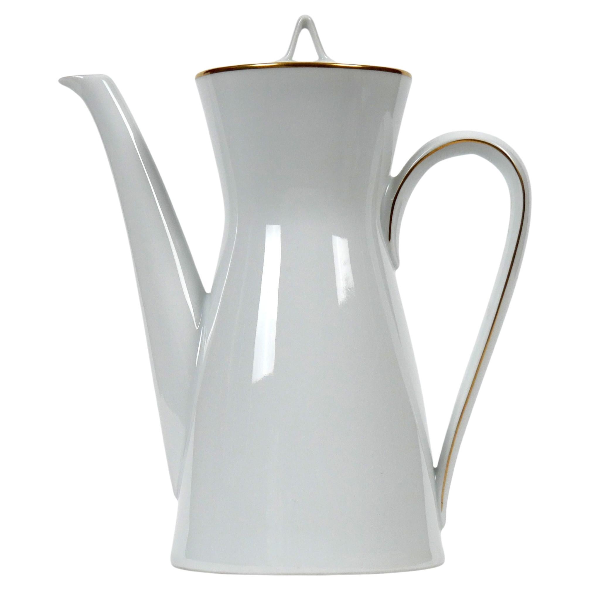 Raymond Loewy for Rosenthal ‘Form 2000' Coffee Pot, Designed 1954, White Ceramic