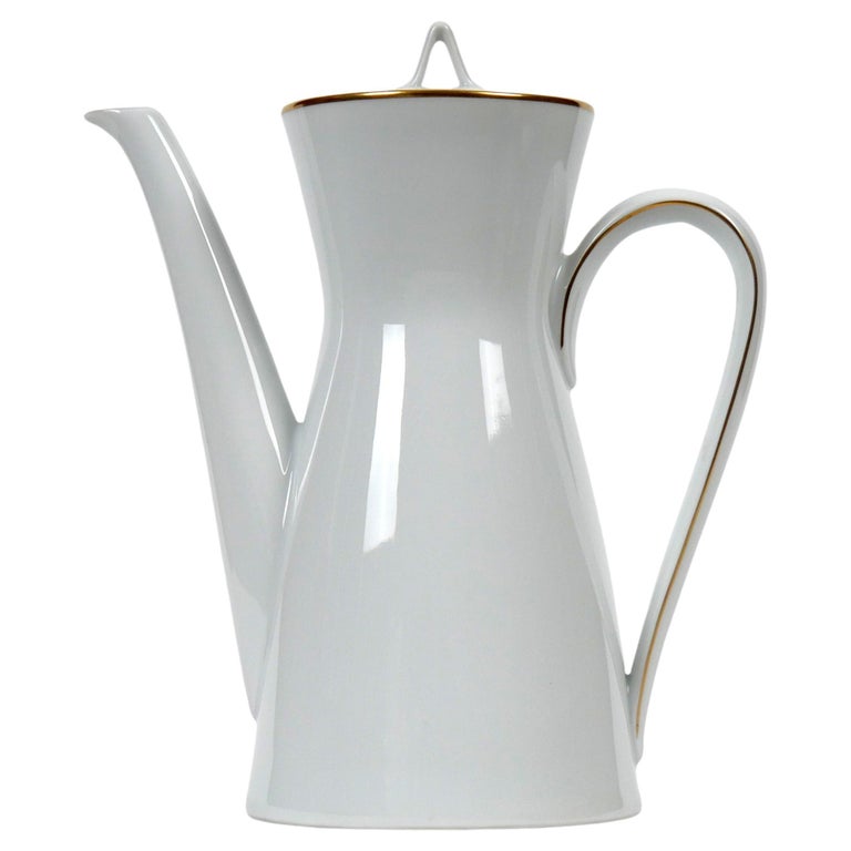 Raymond Loewy for Rosenthal ‘Form 2000' Coffee Pot, Designed 1954, White Ceramic For Sale