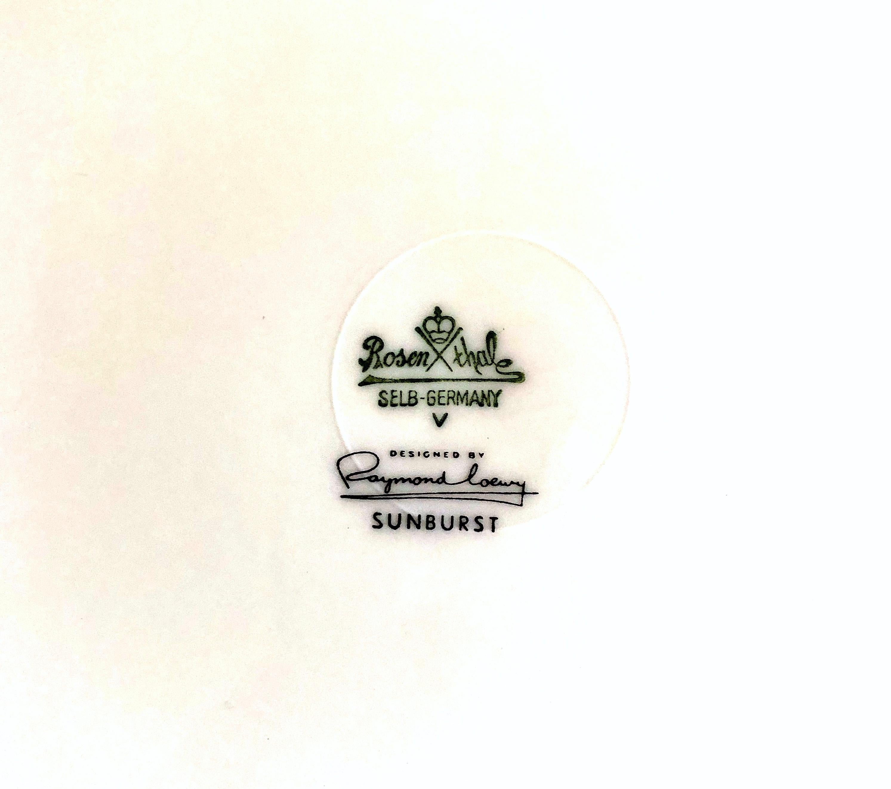 Raymond Loewy für Rosenthal Form 2000 MCM Chop-Teller mit Sonnenschliff-Muster im Zustand „Hervorragend“ im Angebot in Chicago, IL