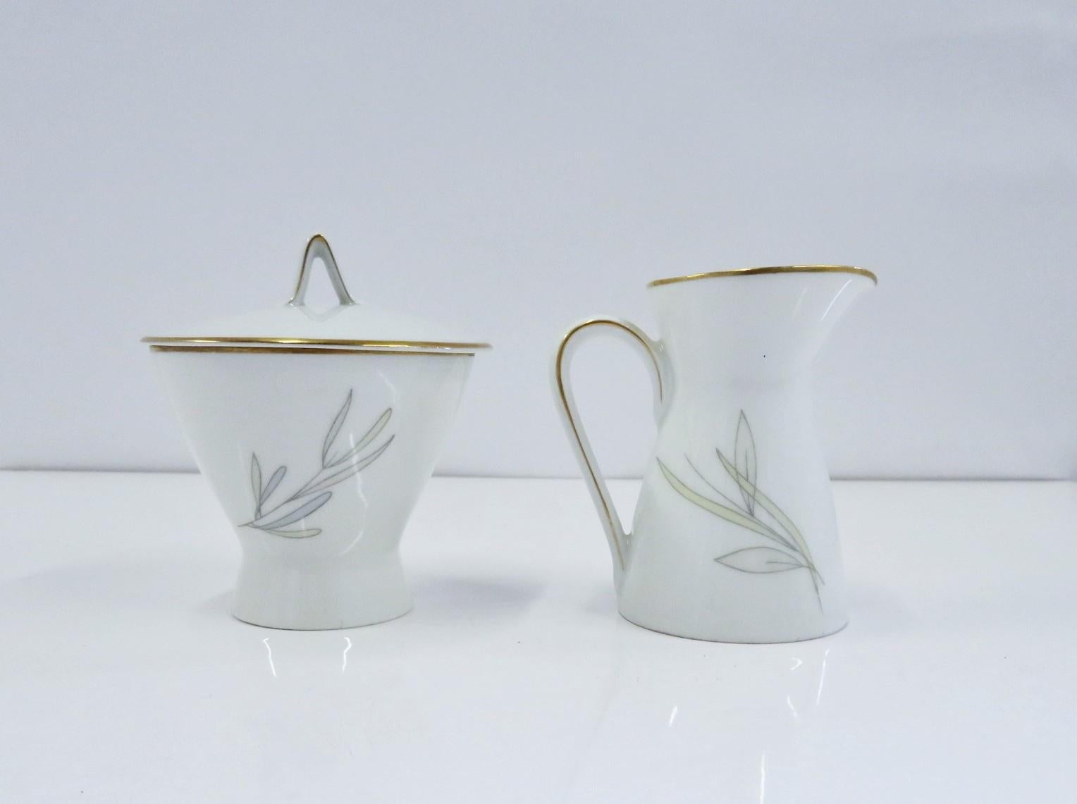 Mid-20th Century Raymond Loewy for Rosenthal Germany Modern Grasses Pattern Coffee Service 3 Pcs For Sale