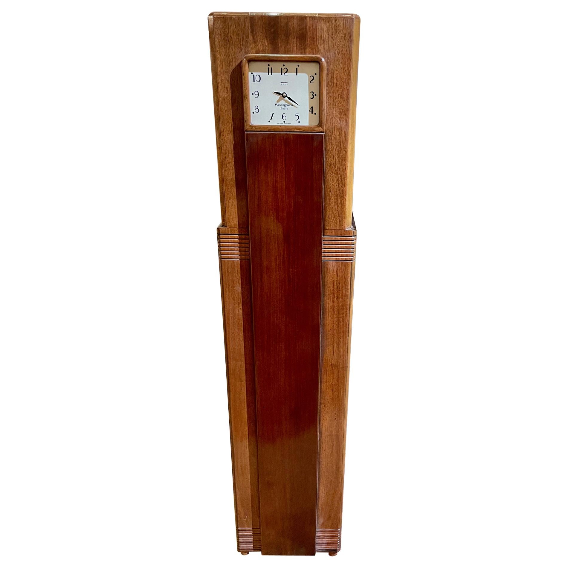 Raymond Loewy for Westinghouse Columaire Skyscraper Grandmother Clock ...