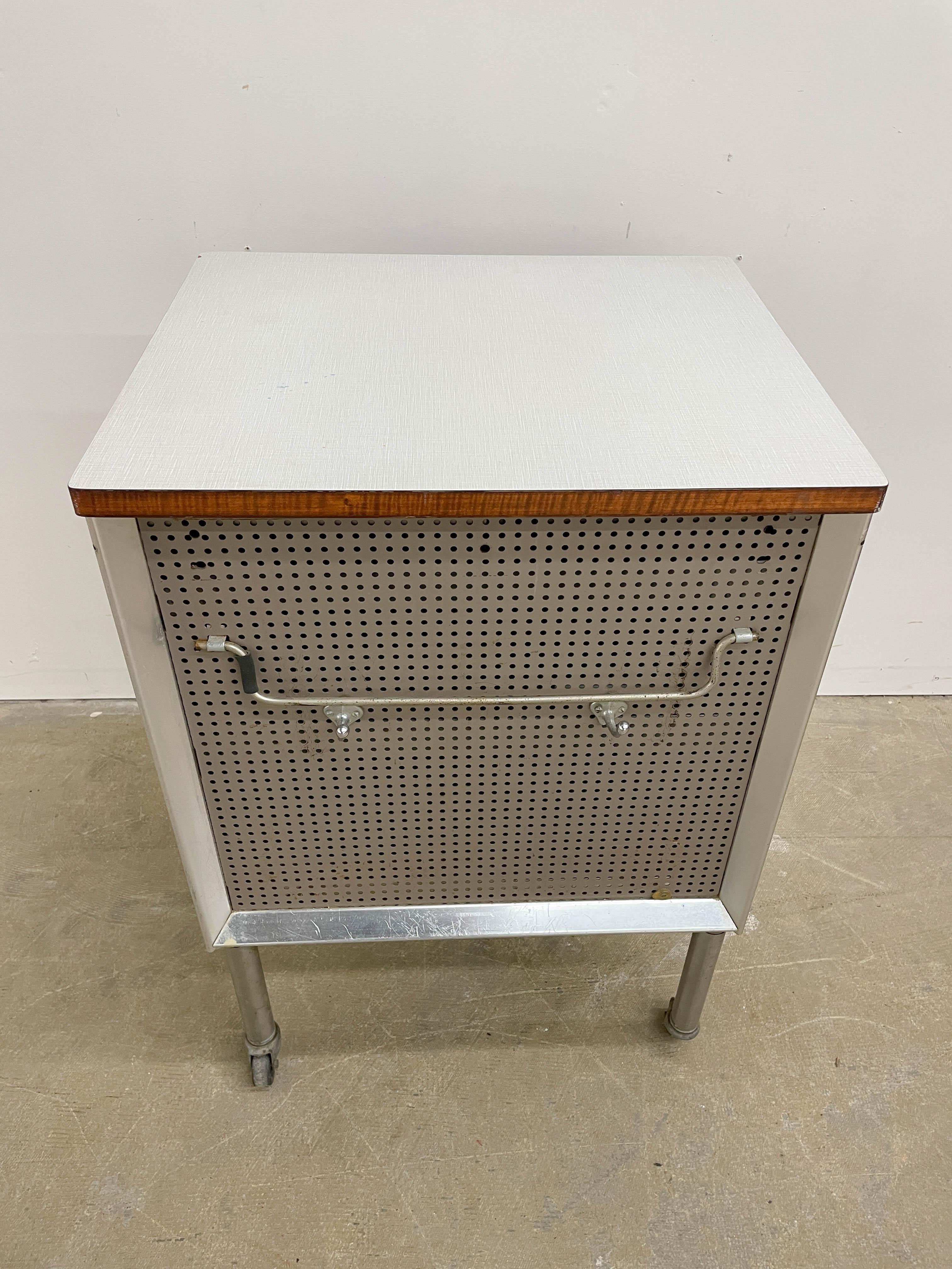 20th Century Raymond Loewy Hill Rom Drawer Cabinet on Wheels