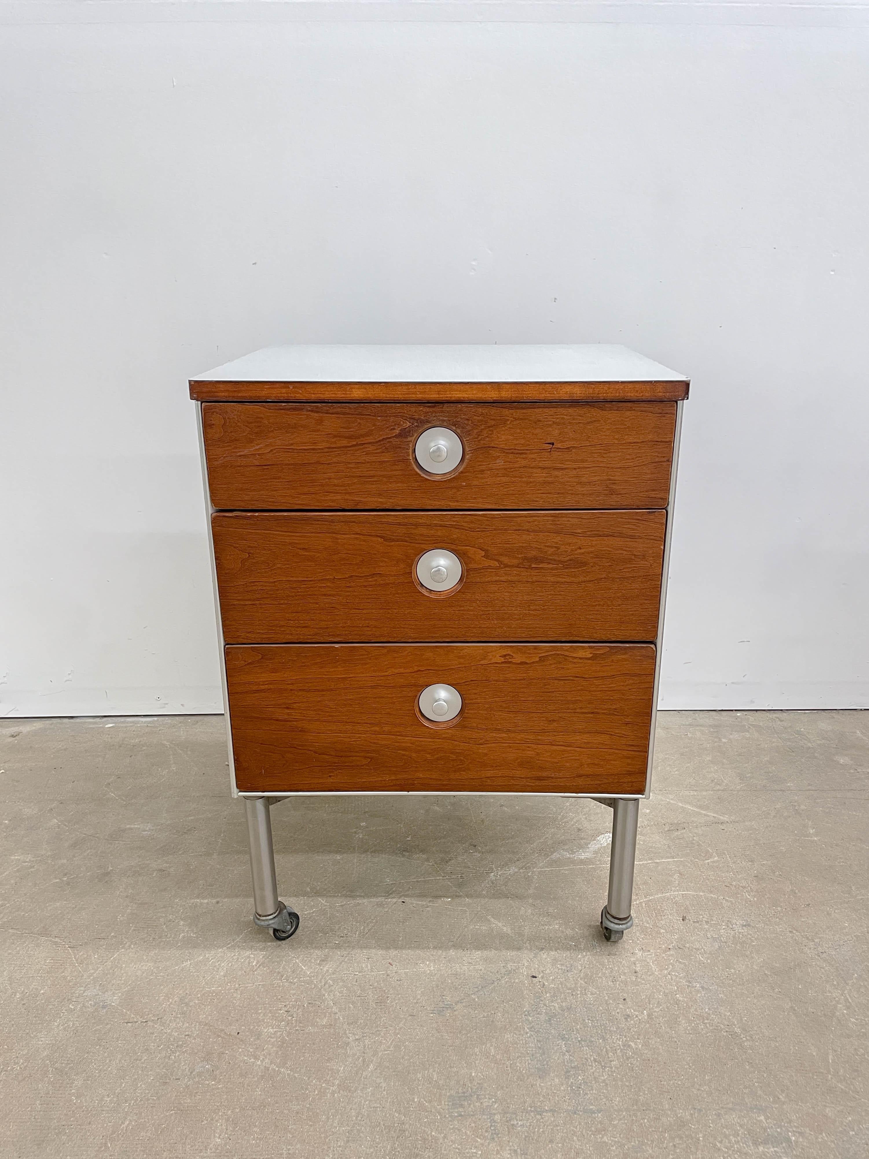 Raymond Loewy Hill Rom Drawer Cabinet on Wheels 1