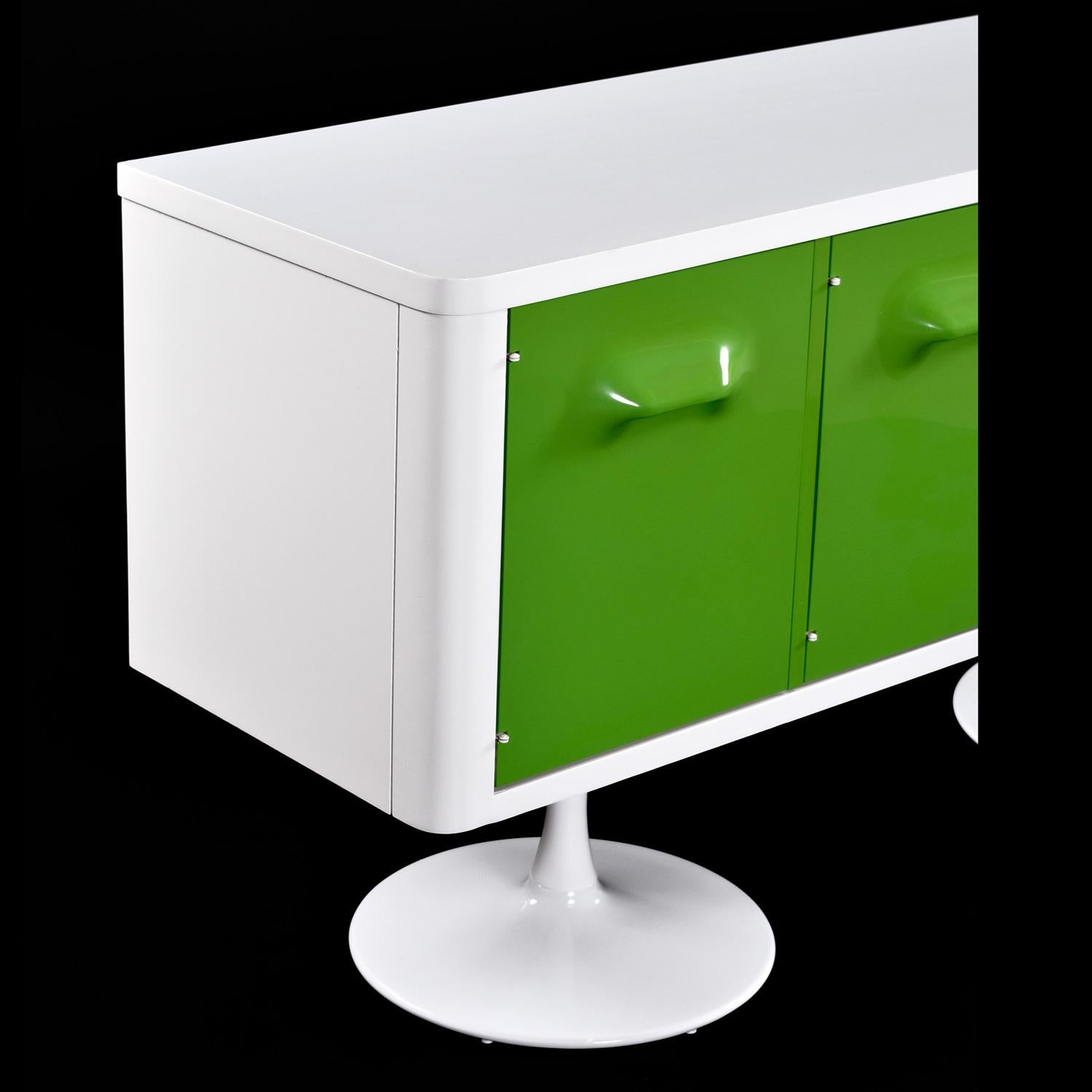 Late 20th Century Raymond Loewy Inspired Green Chapter One Credenza by Broyhill Premier