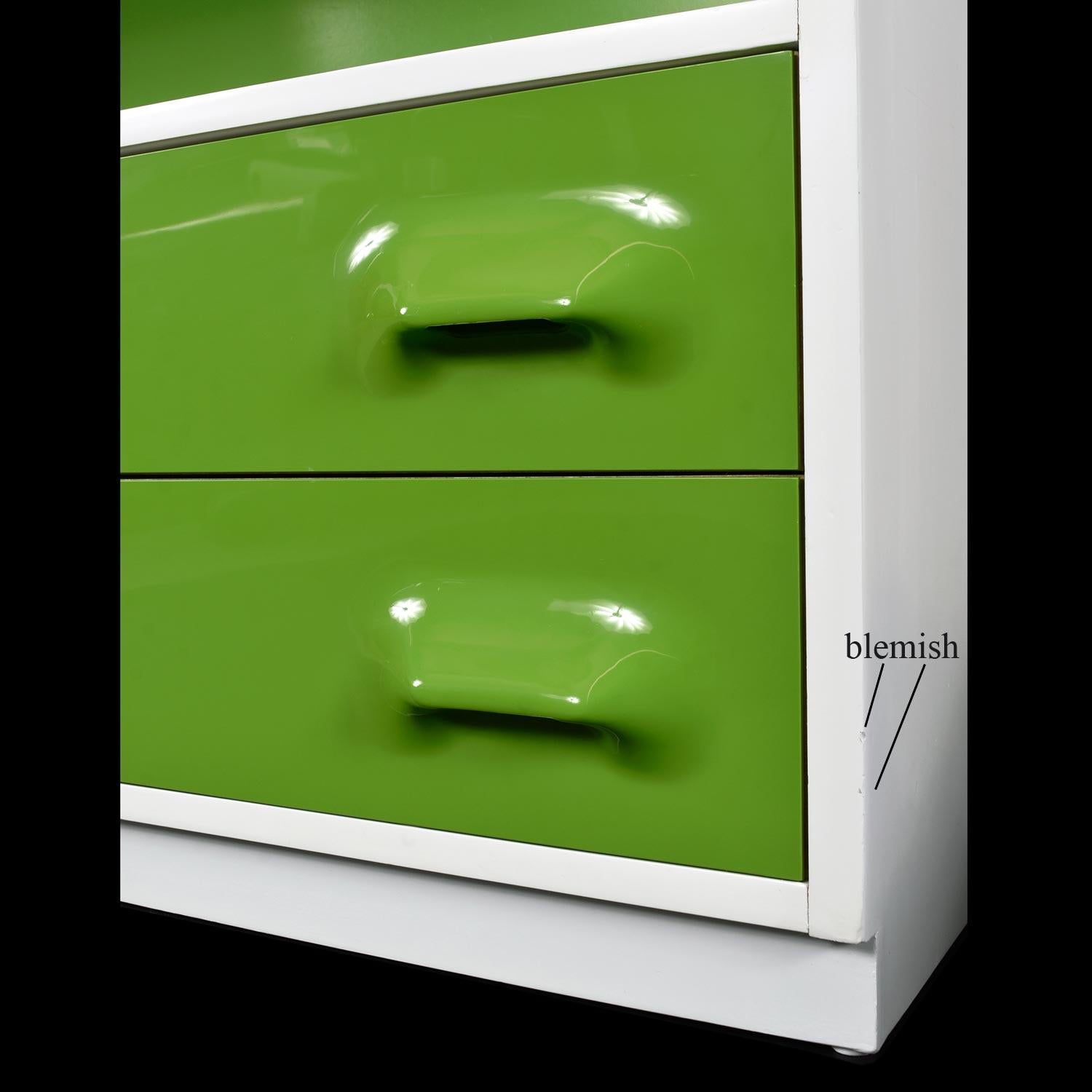 Molded Raymond Loewy Inspired Green Chapter One Desk-Bar Bookcase by Broyhill Premier