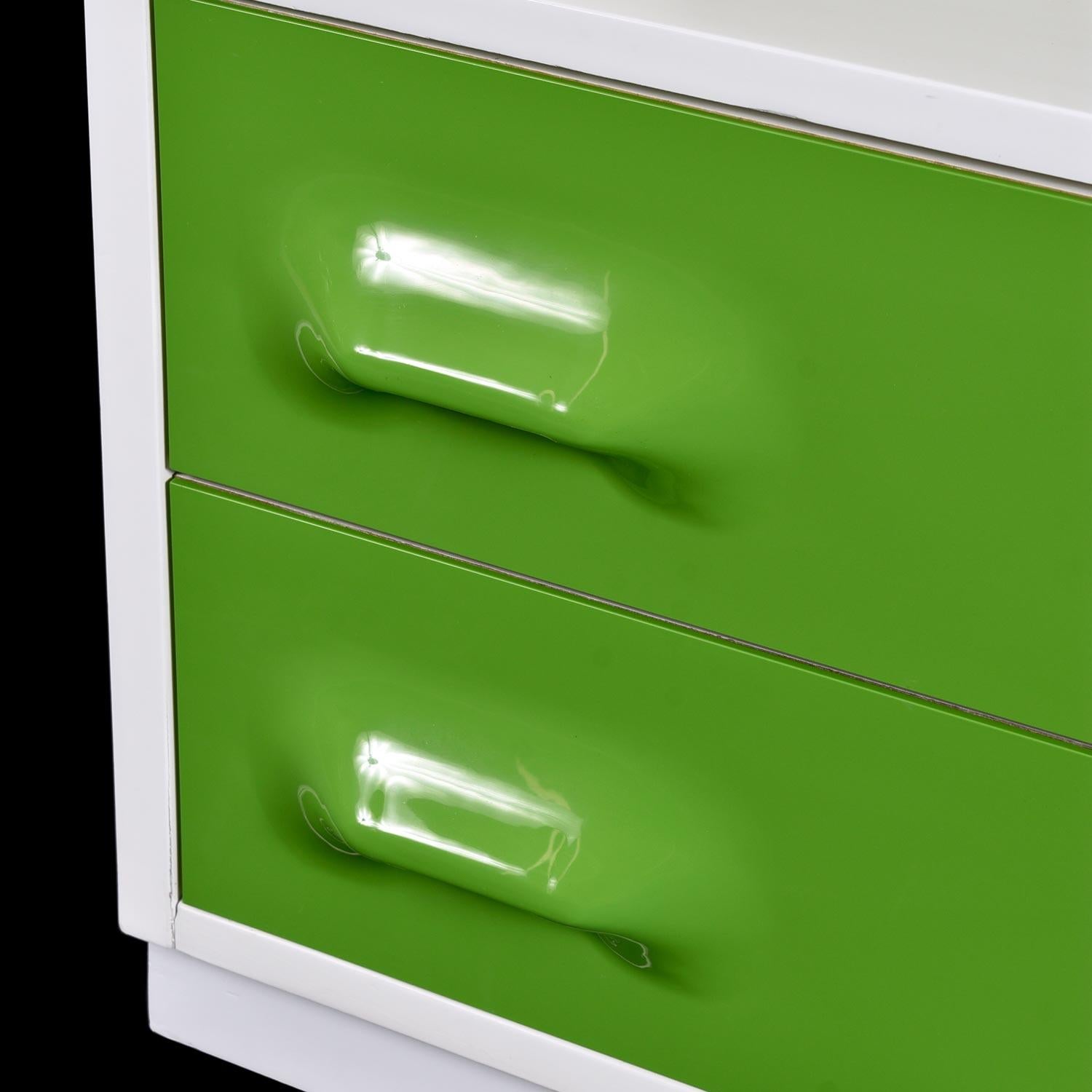 Late 20th Century Raymond Loewy Inspired Green Chapter One Desk-Bar Bookcase by Broyhill Premier