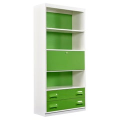 Raymond Loewy Inspired Green Chapter One Desk-Bar Bookcase by Broyhill Premier