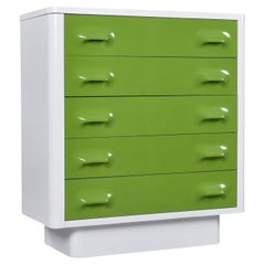 Raymond Loewy Inspired Green Chapter One Nightstand and Highboy Dresser