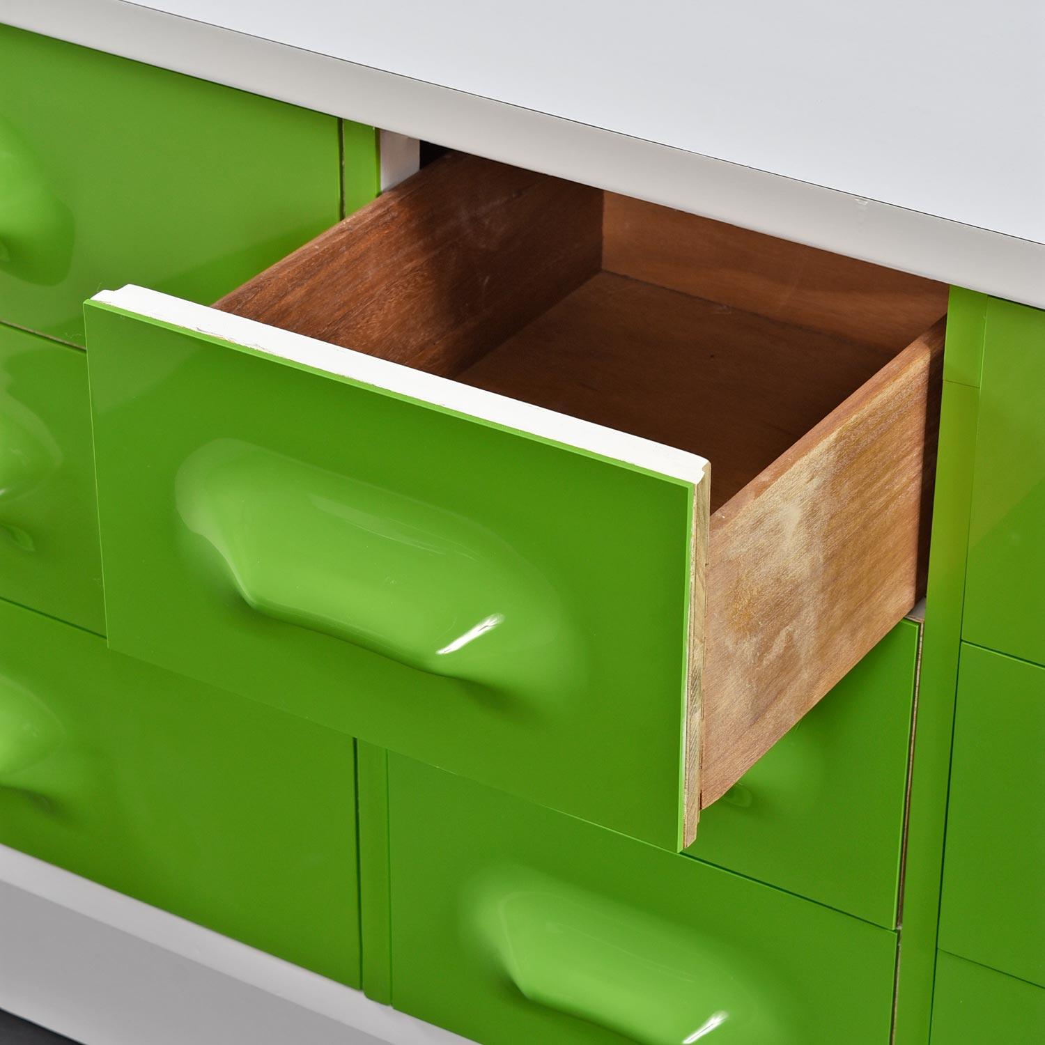 Late 20th Century Raymond Loewy Inspired Green Chapter One Triple Dresser by Broyhill Premier