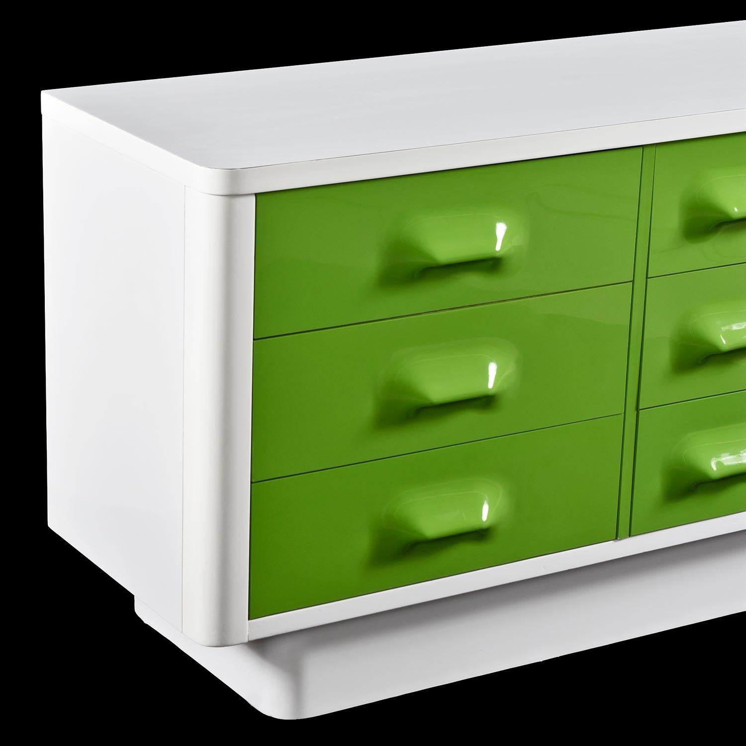 Space Age Raymond Loewy Inspired Green Chapter One Triple Dresser by Broyhill Premier