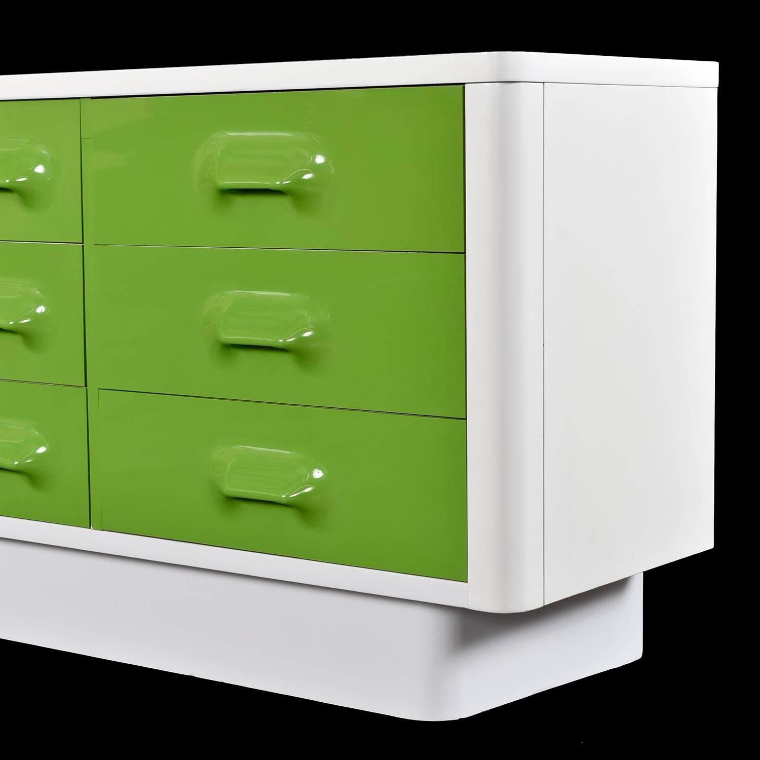 American Raymond Loewy Inspired Green Chapter One Triple Dresser by Broyhill Premier