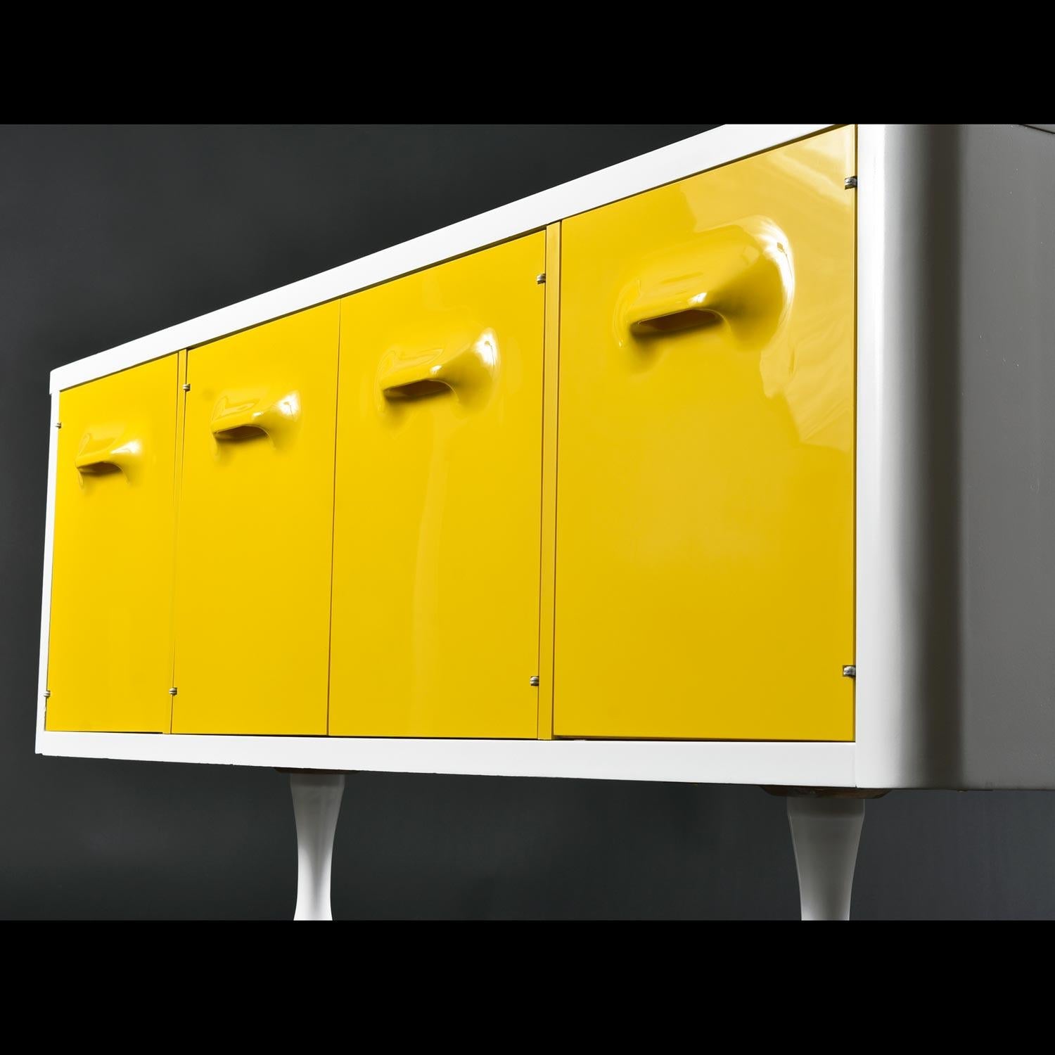 Space Age Raymond Loewy Inspired Yellow Chapter One Credenza by Broyhill Premier