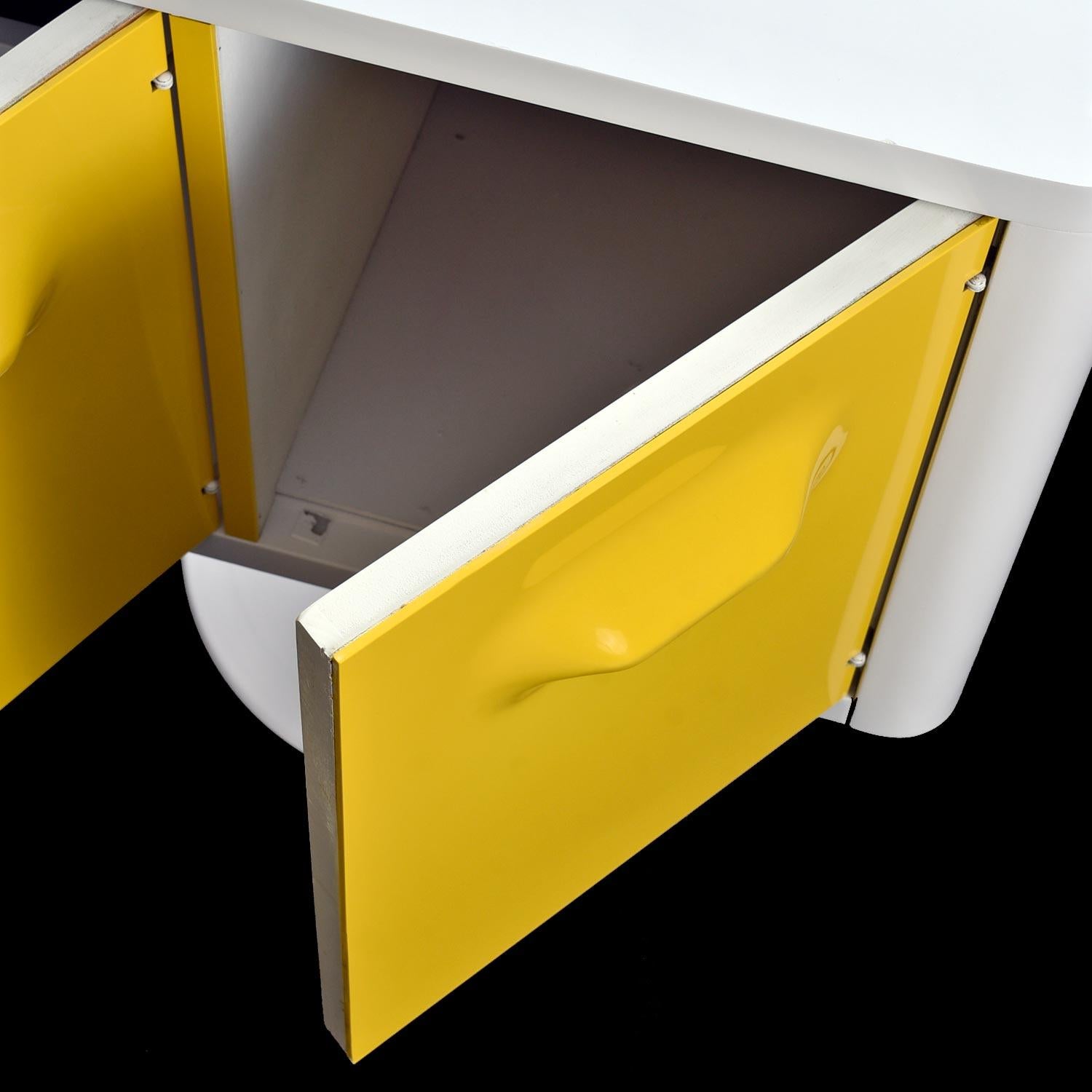 Molded Raymond Loewy Inspired Yellow Chapter One Credenza by Broyhill Premier