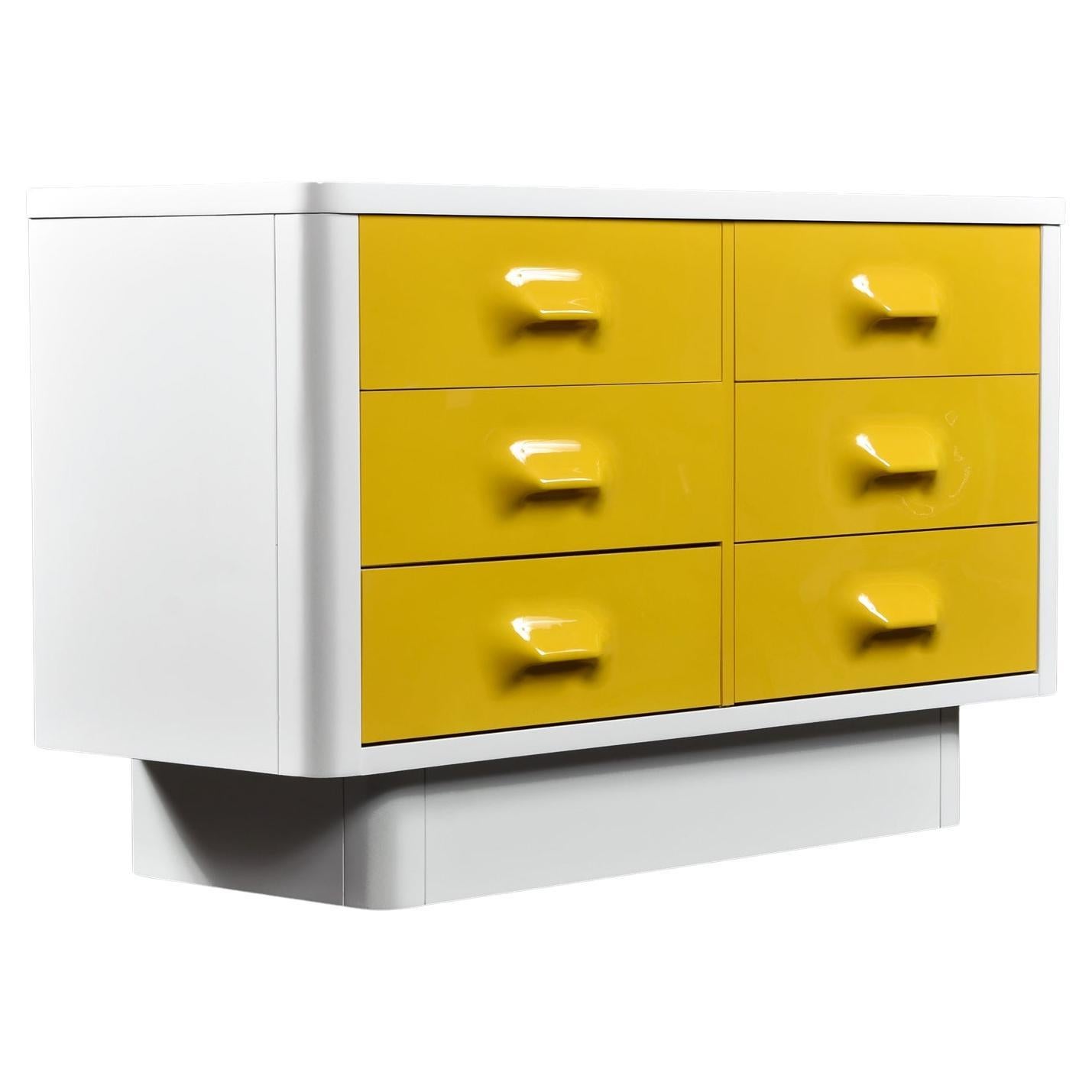 Raymond Loewy Inspired Yellow Chapter One Dresser by Broyhill Premier For Sale