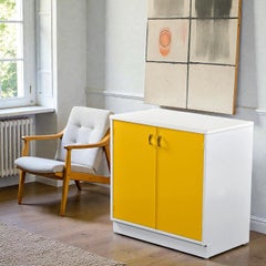 1970s Raymond Loewy Inspired Yellow Media Cabinet by Broyhill