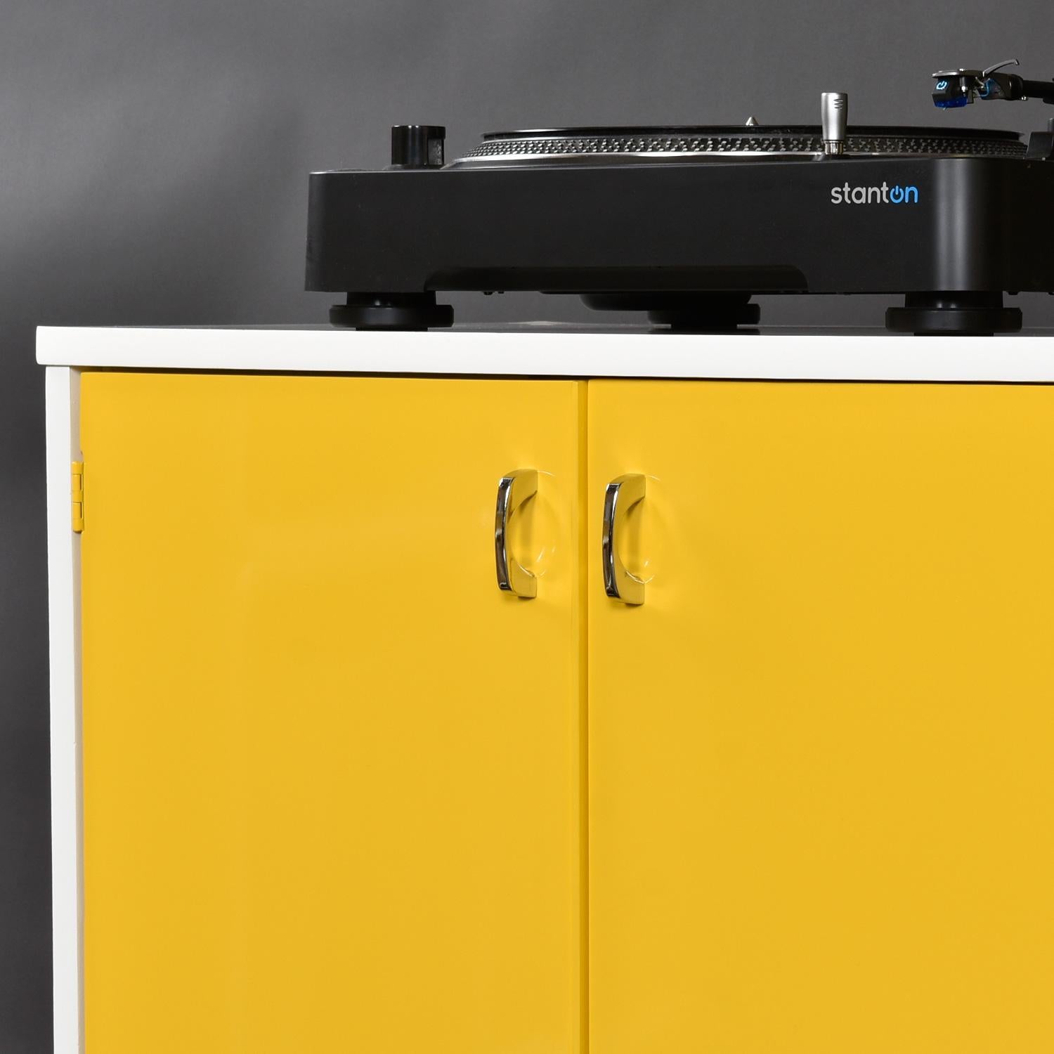 Raymond Loewy Inspired Yellow Chapter One Stereo Record Cabinet Broyhill Premier For Sale 1