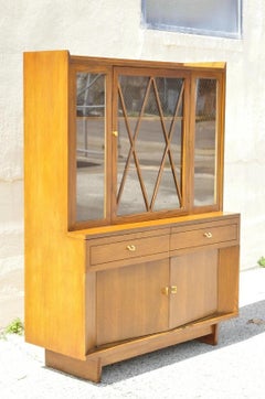 Raymond Loewy Mengel Mid Century Modern Sculpted Oak Bookcase China Cabinet