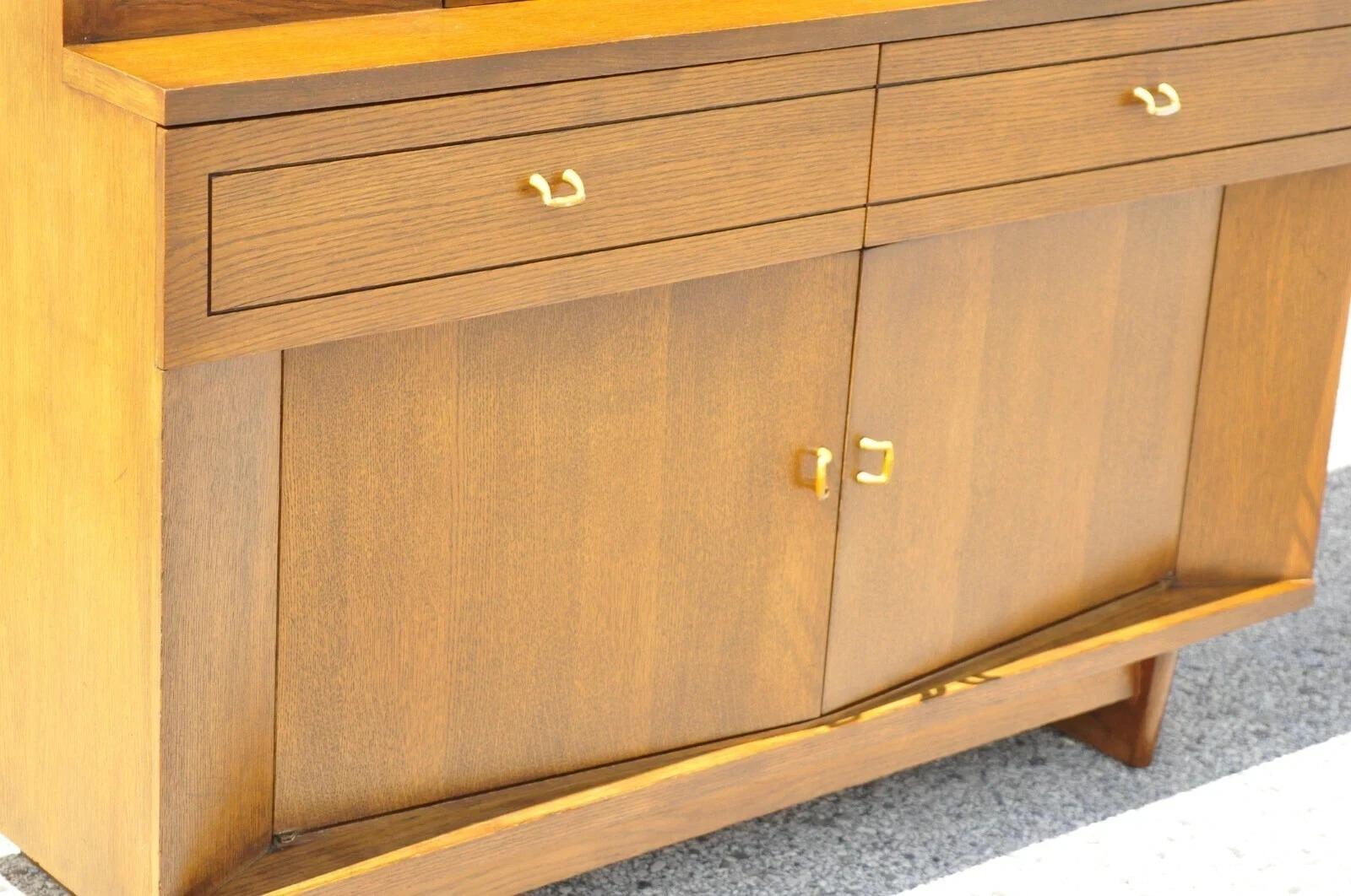 Unknown Raymond Loewy Mengel Mid Century Modern Sculpted Oak Bookcase China Cabinet For Sale