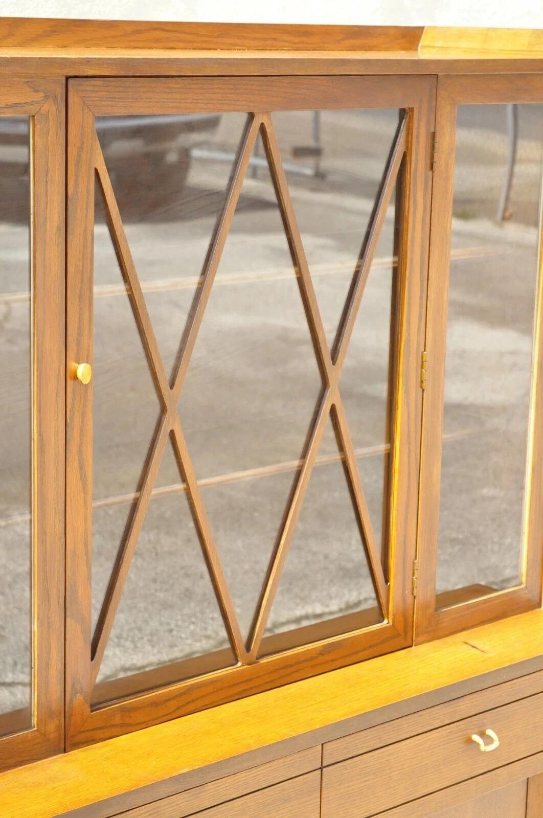 20th Century Raymond Loewy Mengel Mid Century Modern Sculpted Oak Bookcase China Cabinet For Sale