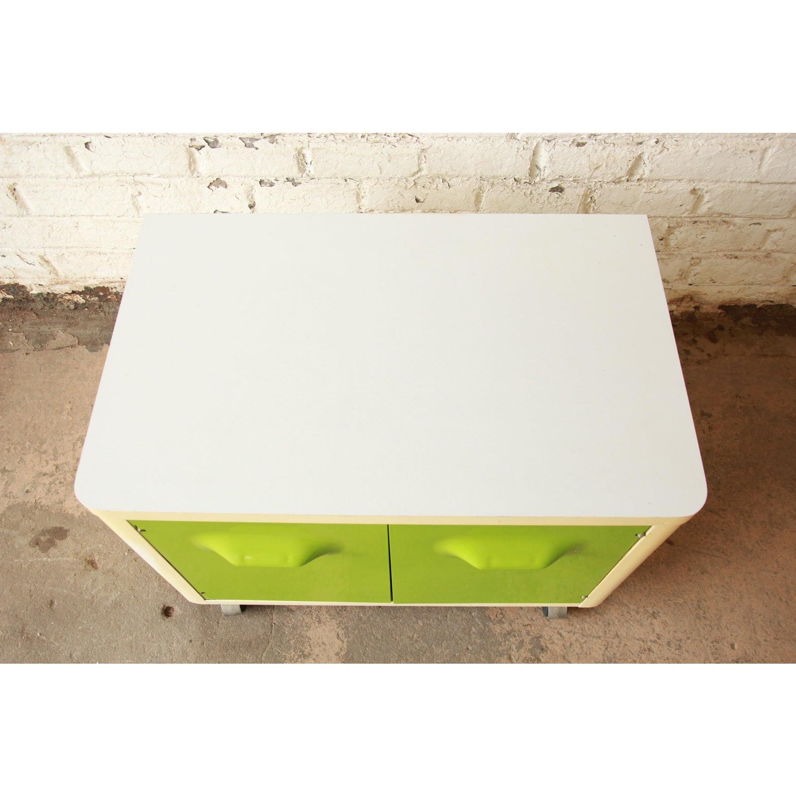 Late 20th Century Raymond Loewy Style Mid-Century Modern Space Age Nightstand, 1970s