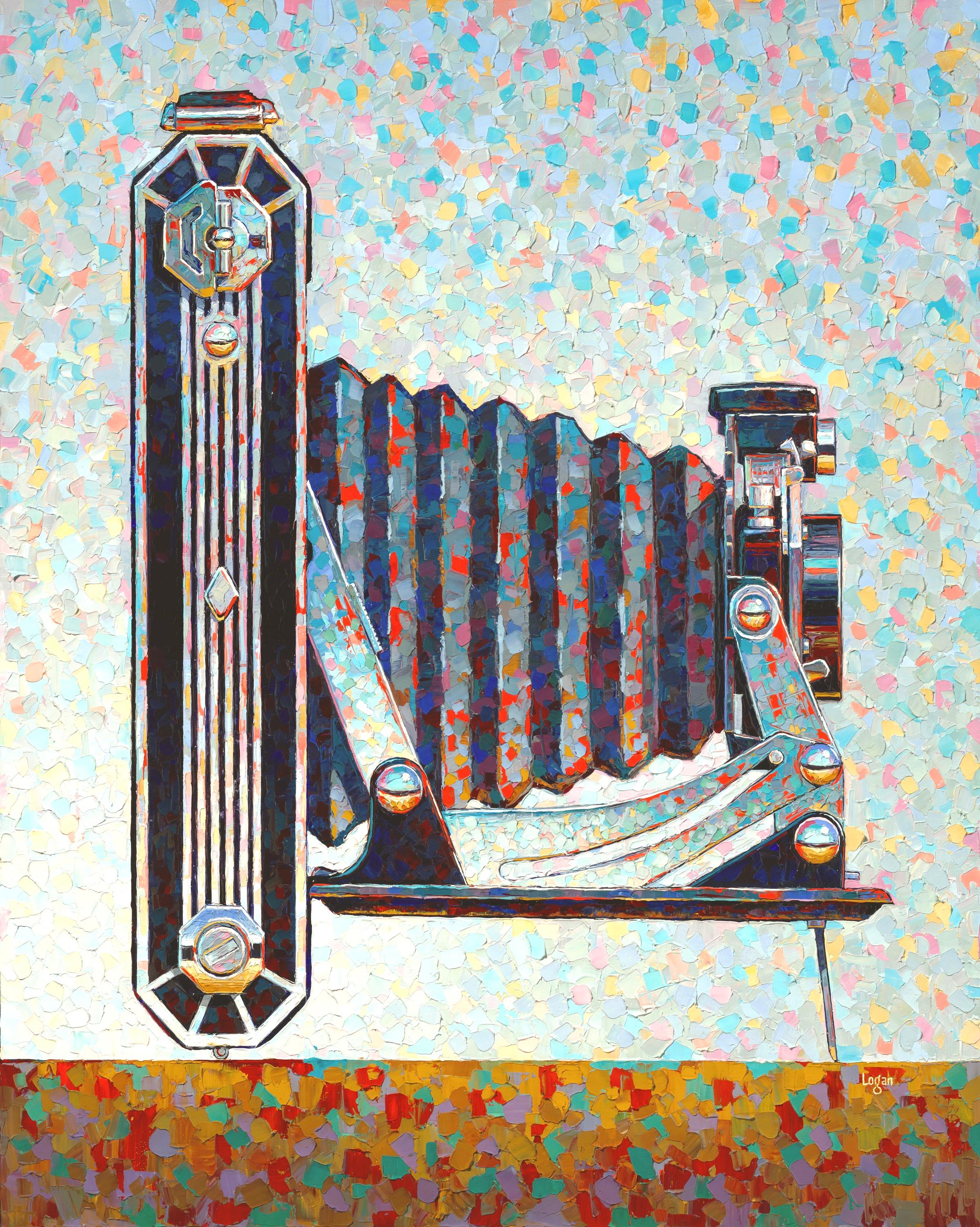 Still-Life Painting di Raymond Logan - Macchina fotografica Foldes Kodak Six 20