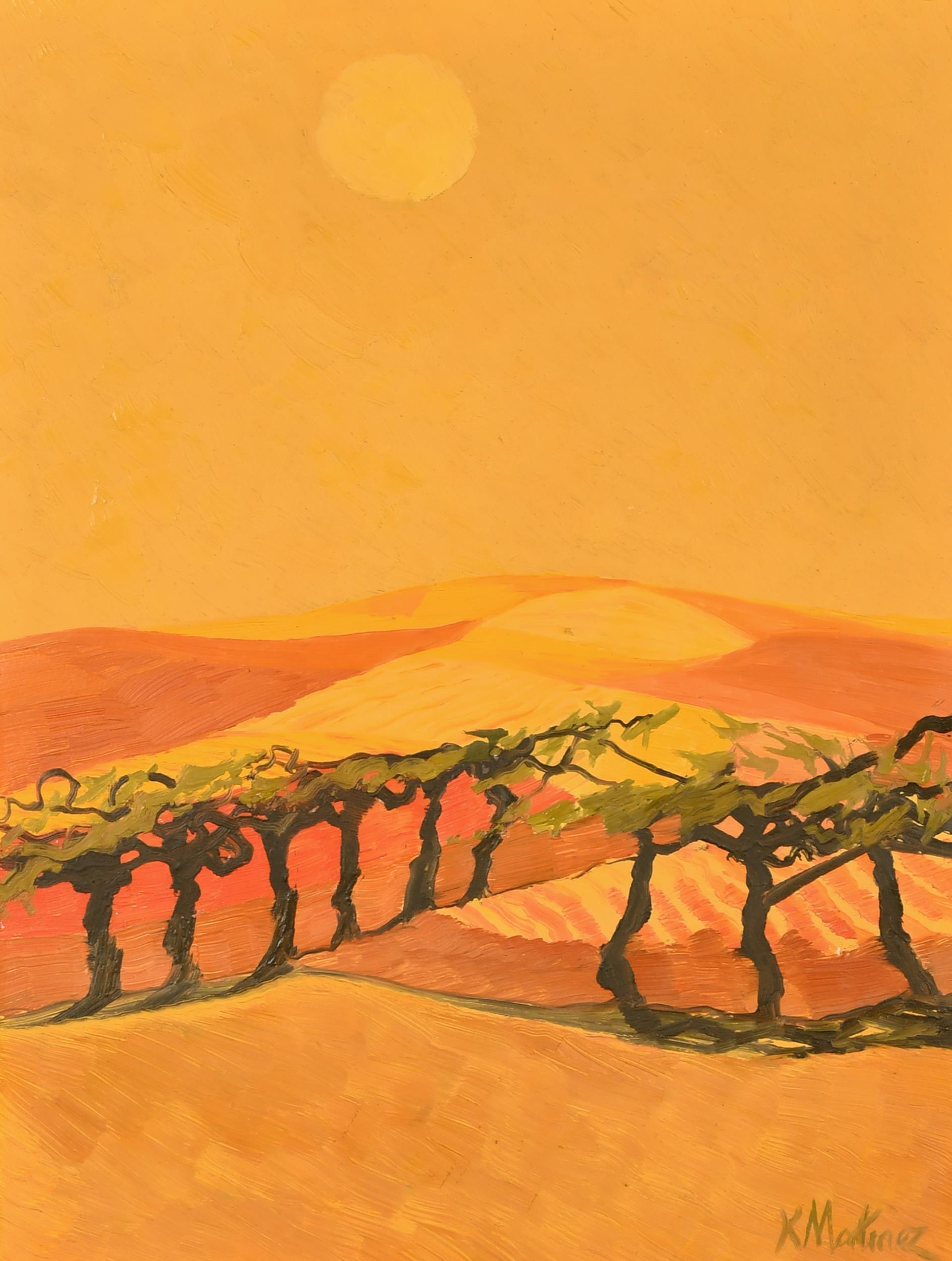 Monte Ontanteto - Montagne italienne de Toscane Coucher de soleil Paysage Peinture à l'huile - Painting de Raymond Martinez