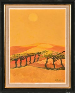 Monte Ontanteto - Montagne italienne de Toscane Coucher de soleil Paysage Peinture à l'huile