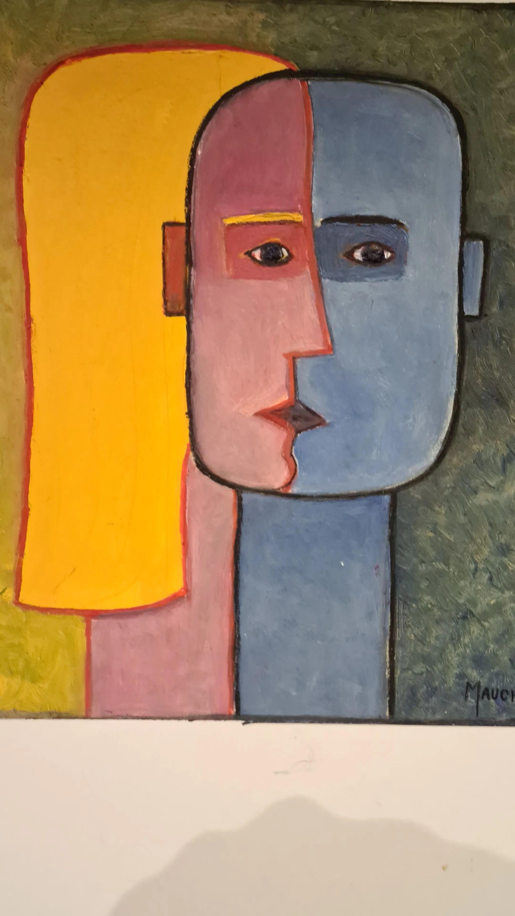 Raymond MAUCHAMPS (XX-XXI) composition aux deux visages
oil on panel.