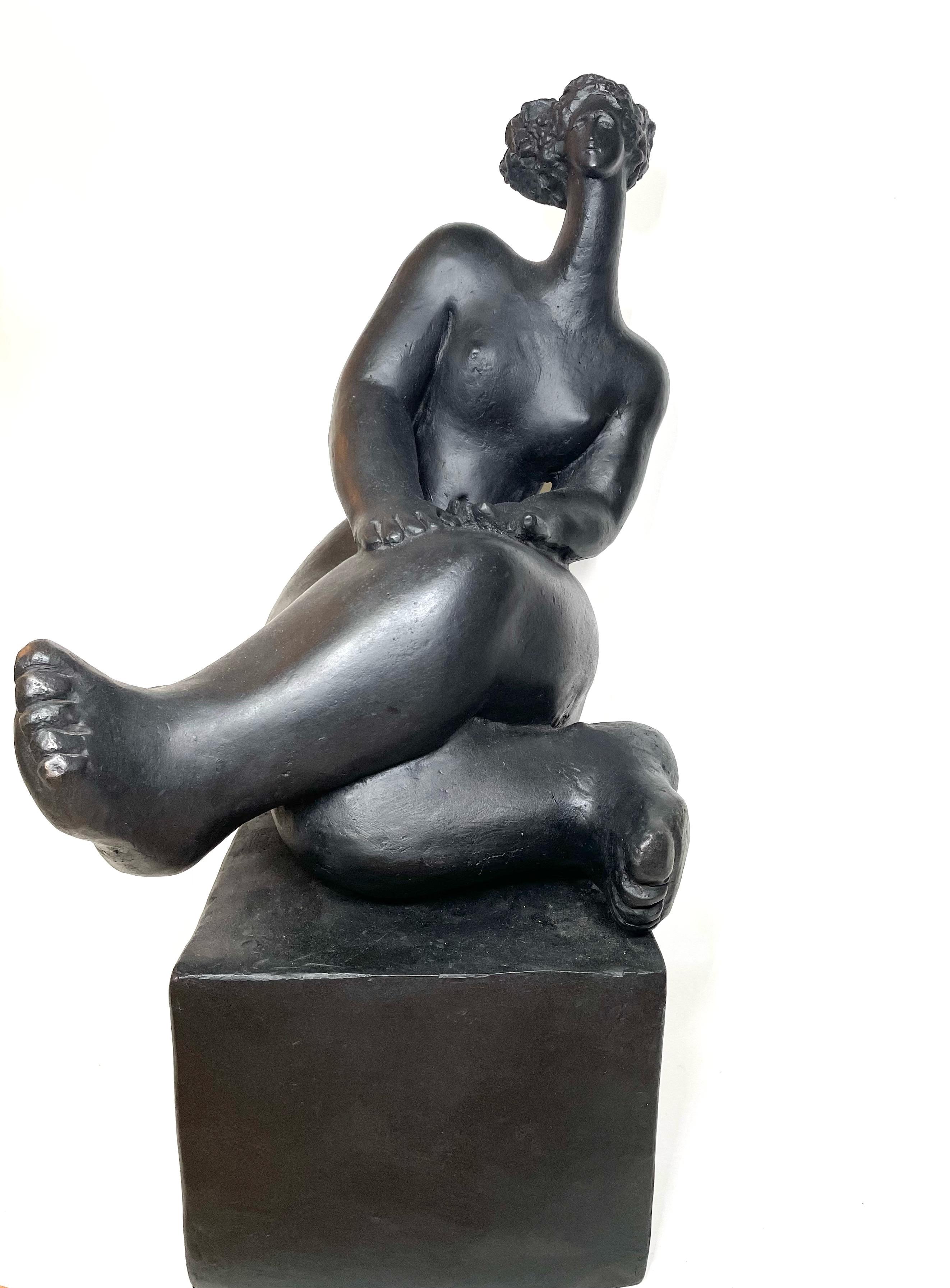 Nude Sculpture Raymond Michèle - Rève (assise) 
