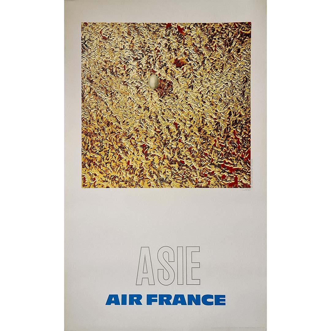 1971 Original-Reiseplakat von Pagès für Air France zur Werbung für Reisen nach Asien