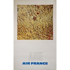 Affiche de voyage originale de 1971 réalisée par Pagès pour Air France et promouvant les voyages vers l'Asie