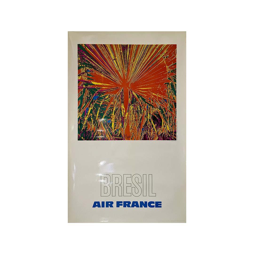 1971 Original-Reiseplakat von Pagès für Air France zur Werbung für Reisen nach Brasilien im Angebot 2