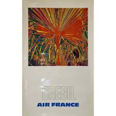 Vintage 1971 original travel poster by Pagès for Air France promoting travel to Brazil