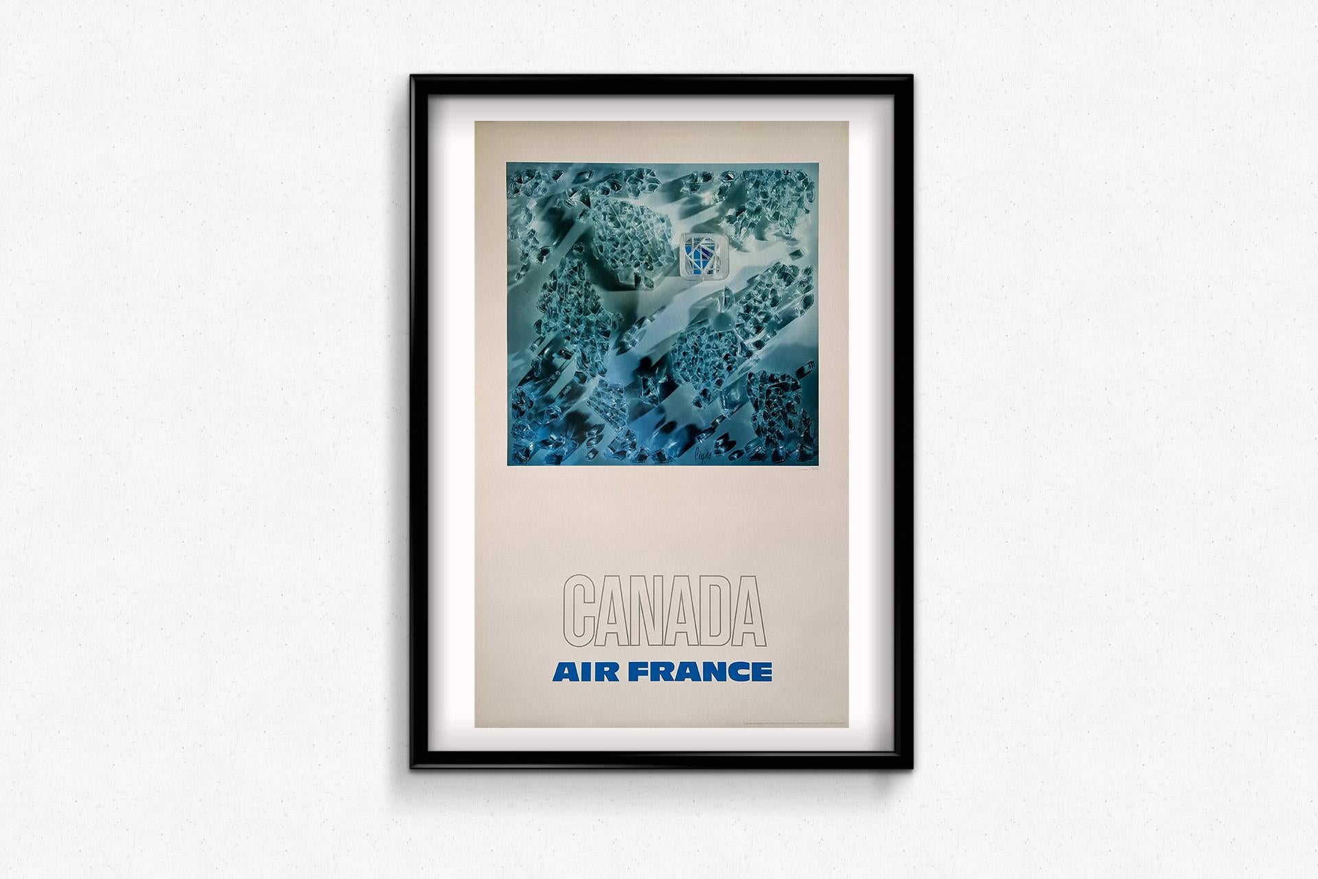L'affiche de voyage originale de 1971 réalisée par Pagès pour Air France et promouvant le voyage au Canada est un exemple frappant de la façon dont la publicité de voyage du milieu du 20e siècle a capté l'imagination des voyageurs potentiels. En