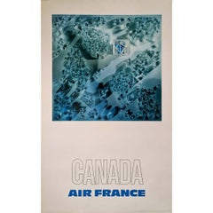 1971 original travel poster by Pagès for Air France promoting travel to Canada